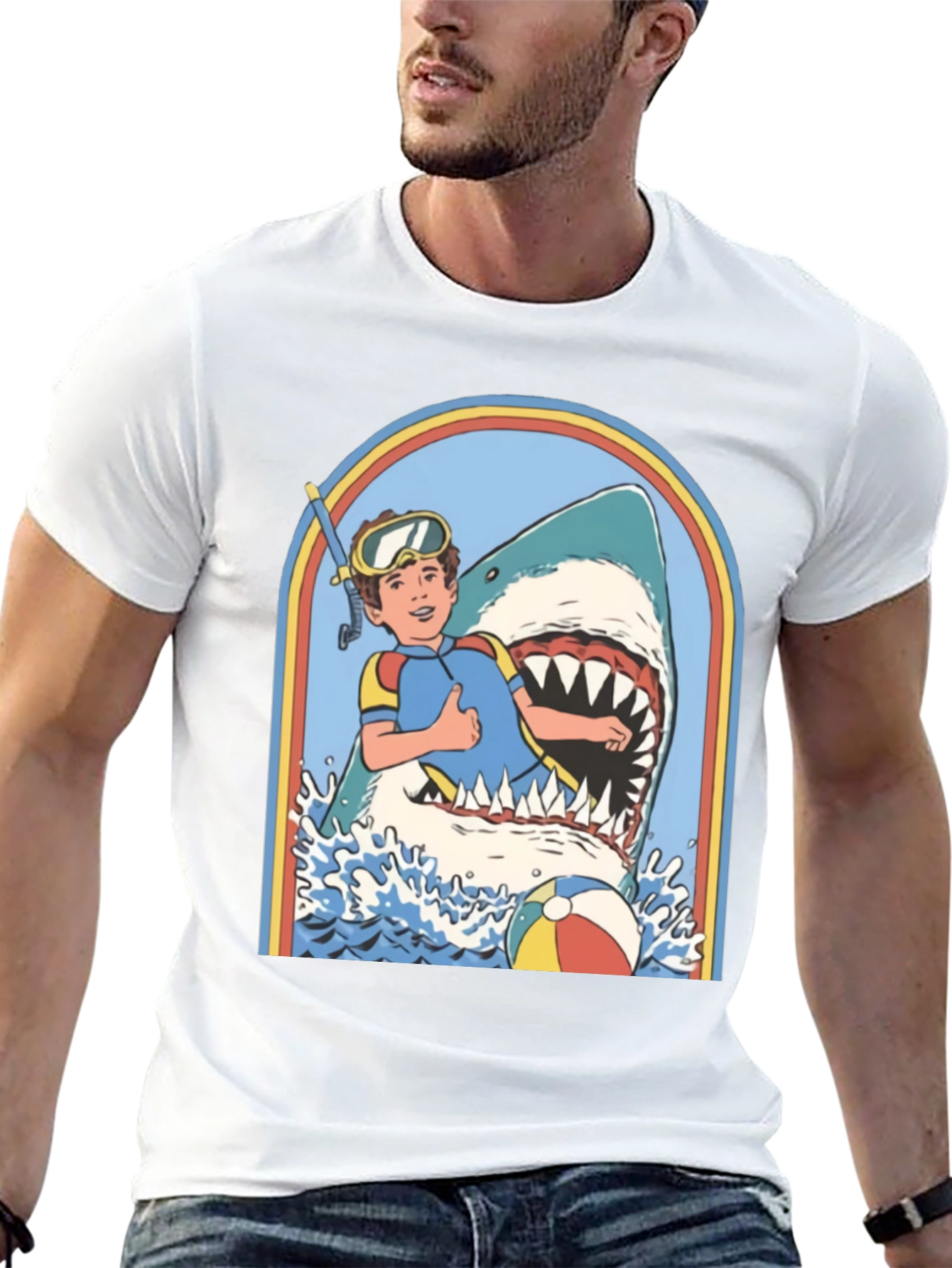 Retro Shark Attack Graphic Tee