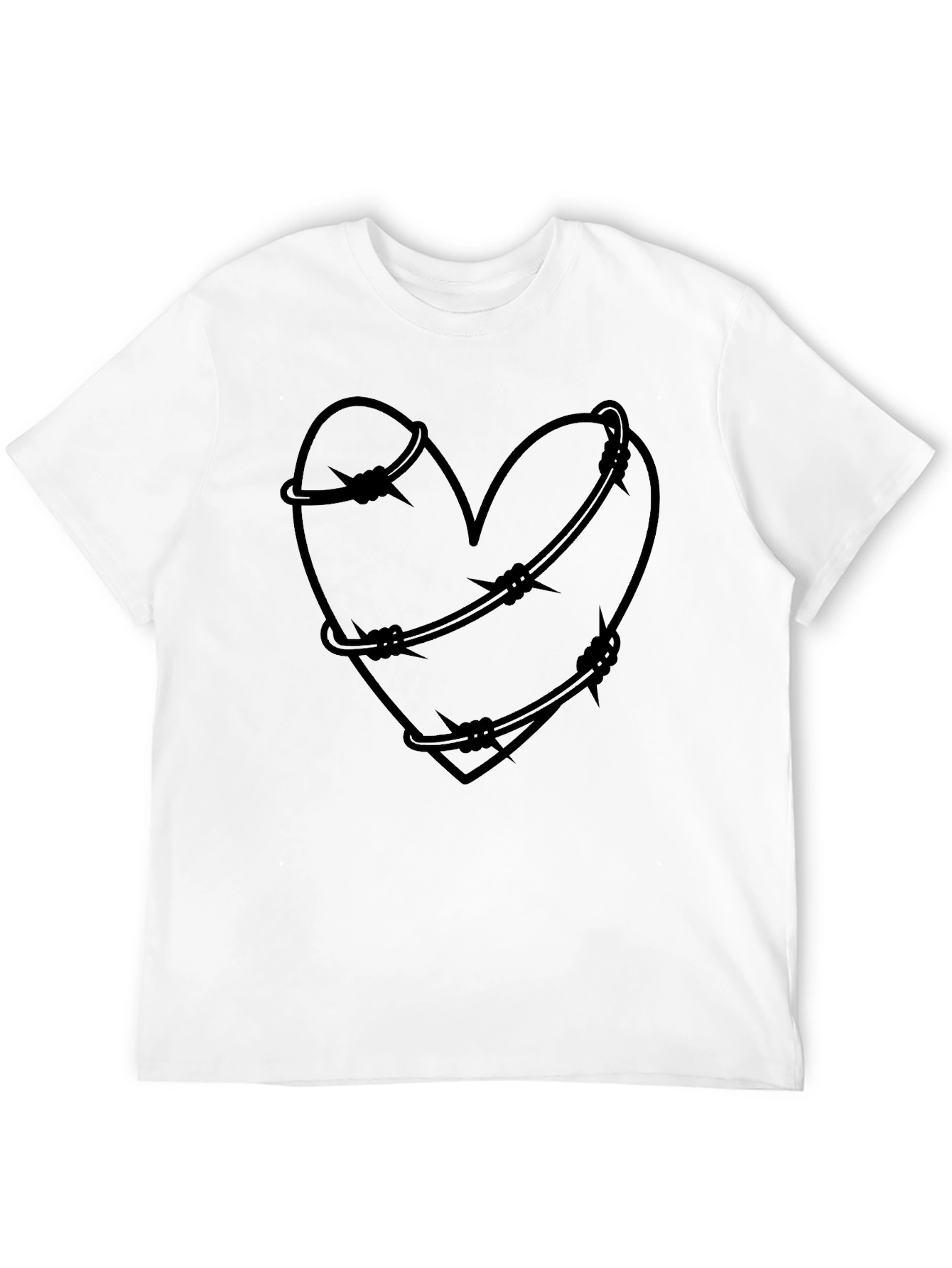 Barbed Wire Heart Graphic Tee - Edgy Style