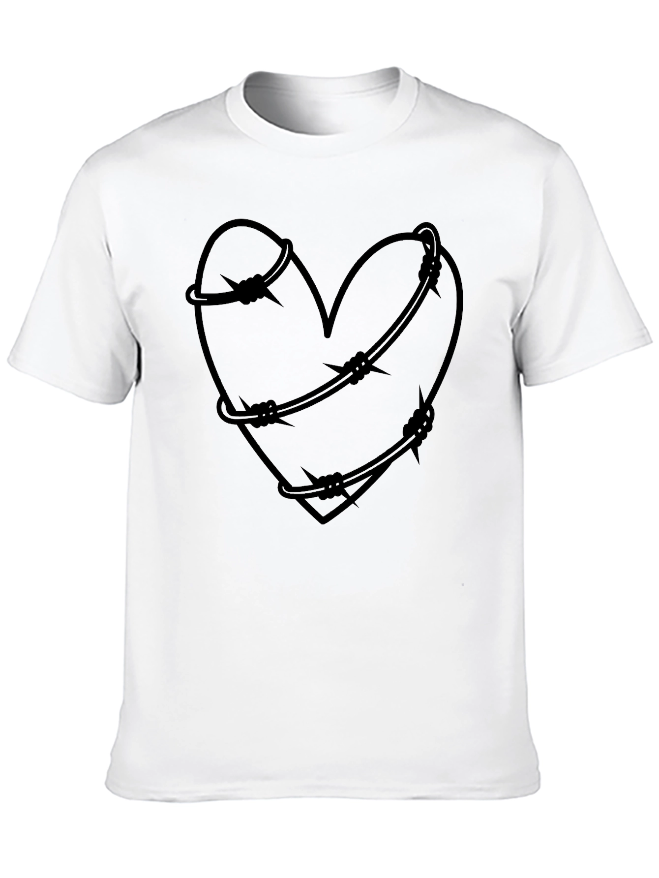 Barbed Wire Heart Graphic Tee - Edgy Style