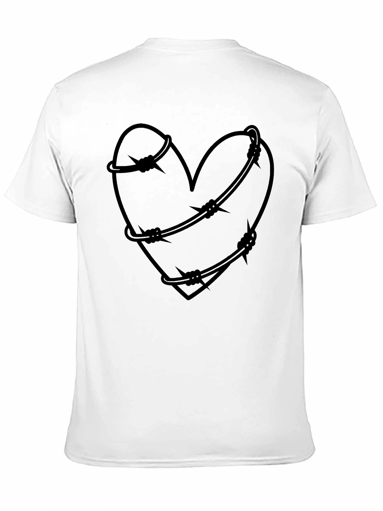 Barbed Wire Heart Graphic Tee - Edgy Style