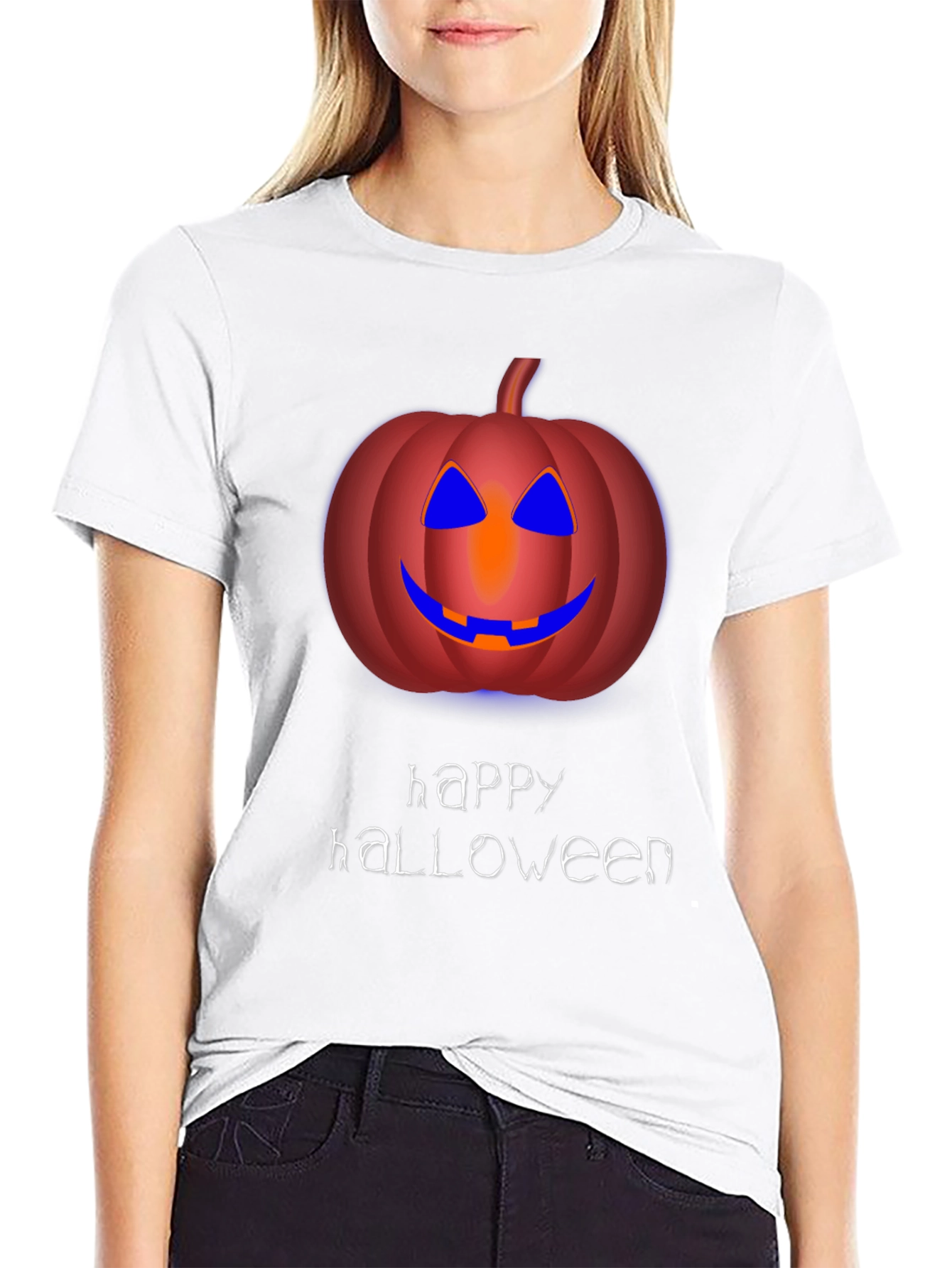 Happy Halloween Pumpkin Graphic Tee - Mens Black T-Shirt