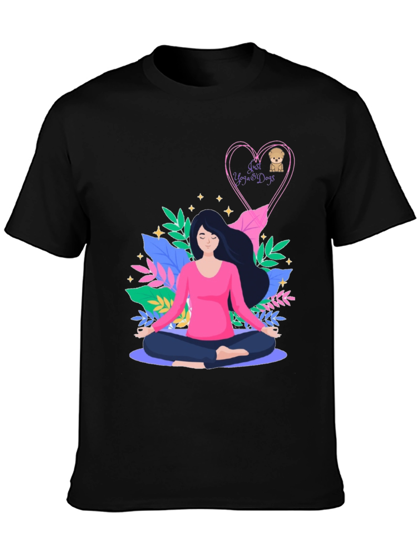 Yoga & Dogs Graphic Tee - Meditate in Style!