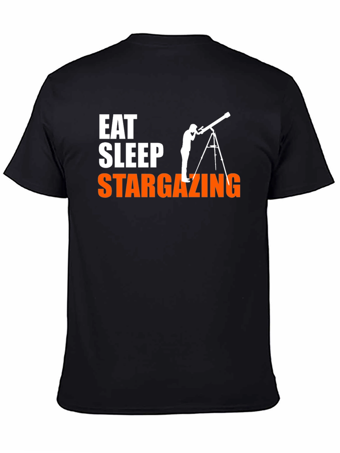 Eat Sleep Stargazing Black Graphic Tee