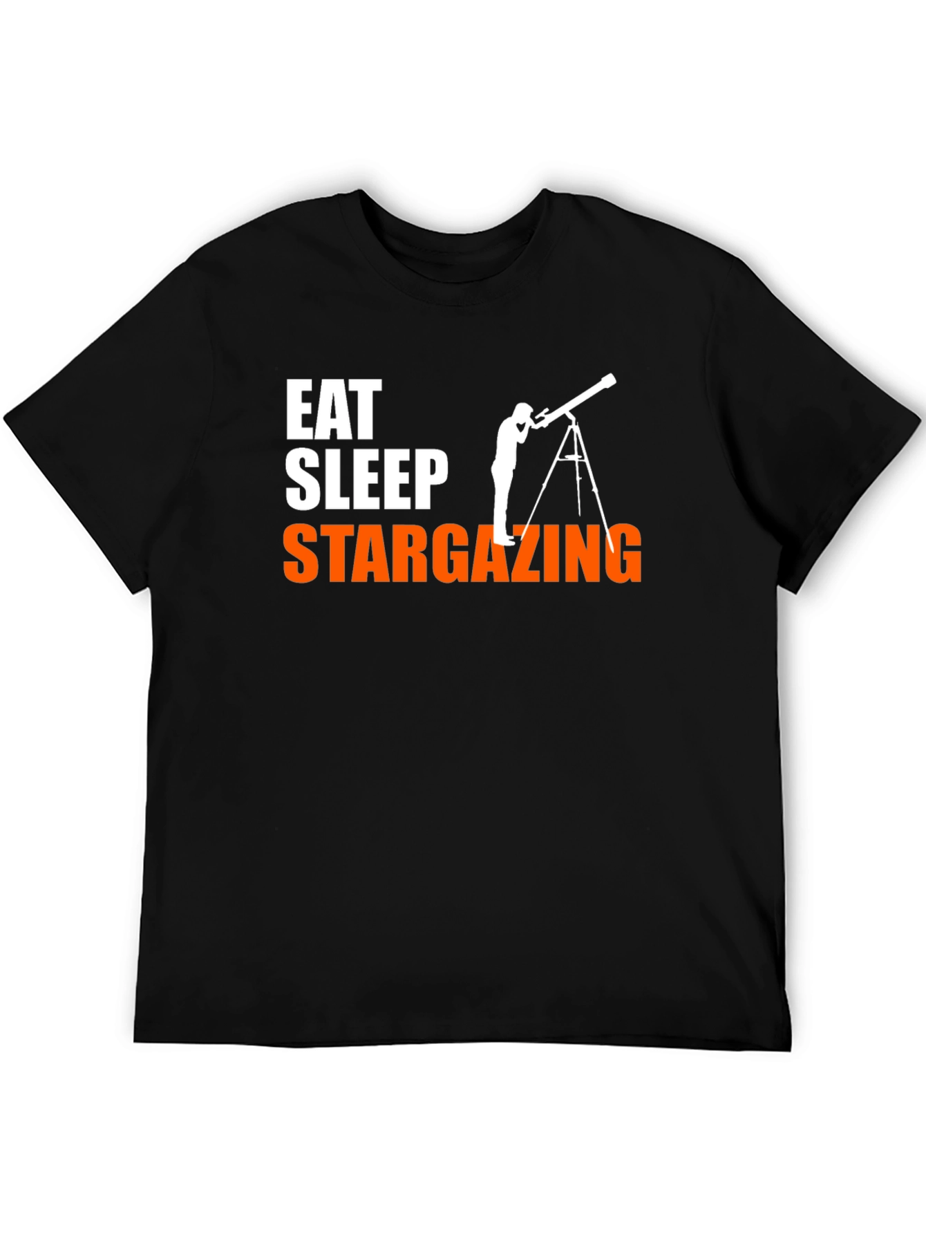 Eat Sleep Stargazing Black Graphic Tee