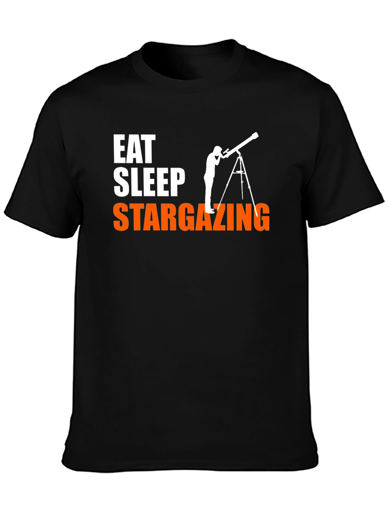 Eat Sleep Stargazing Black Graphic Tee