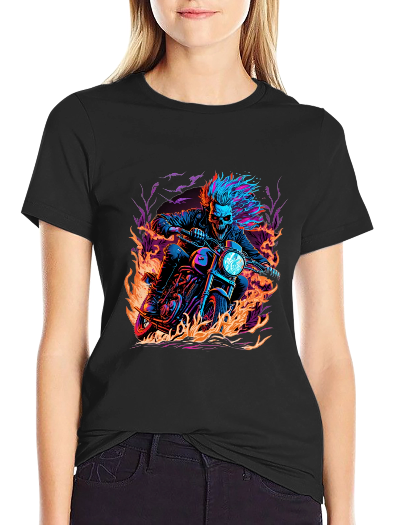 Skull Rider Graphic Tee - Mens Black T-Shirt