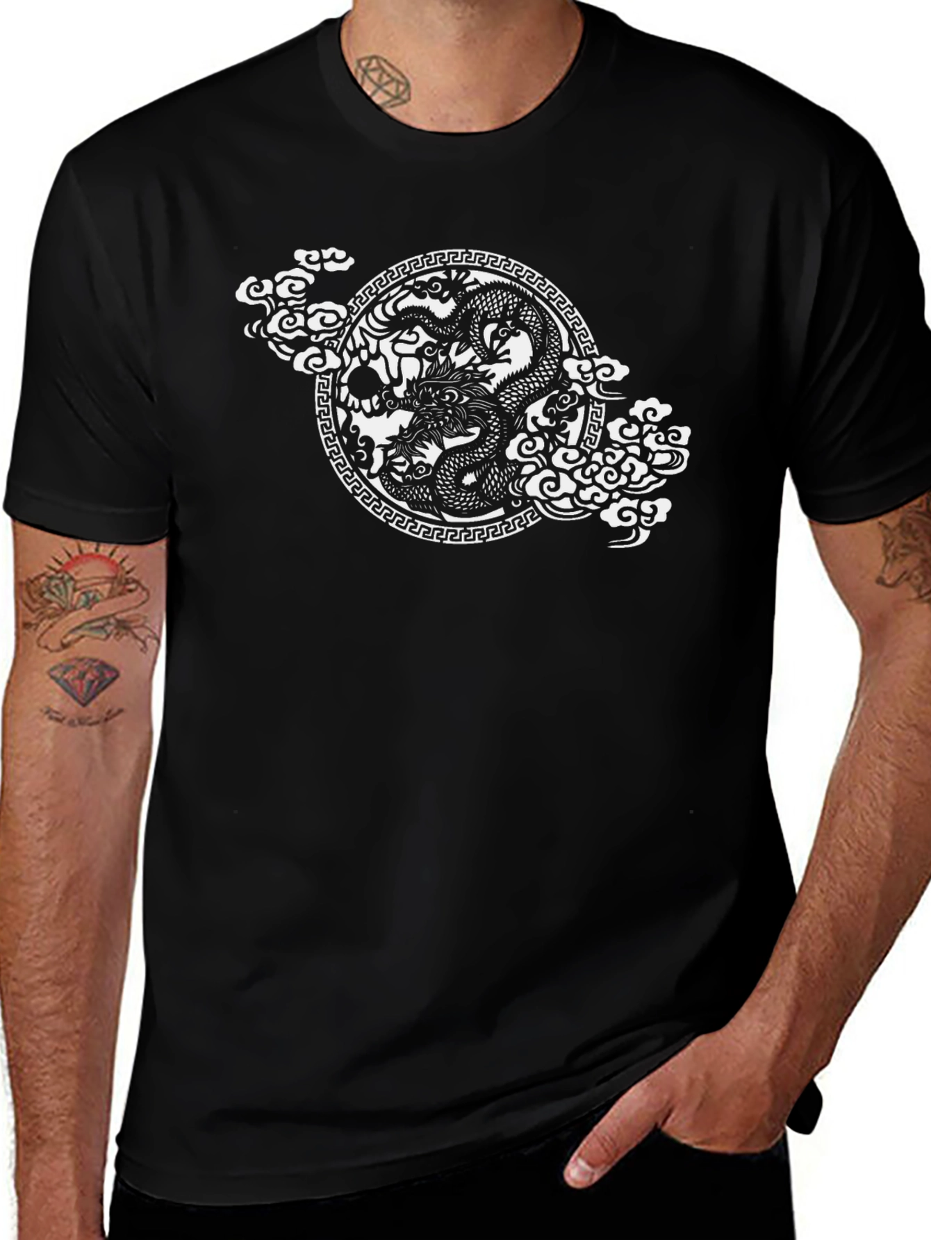 Dragon Yin Yang Graphic T-Shirt