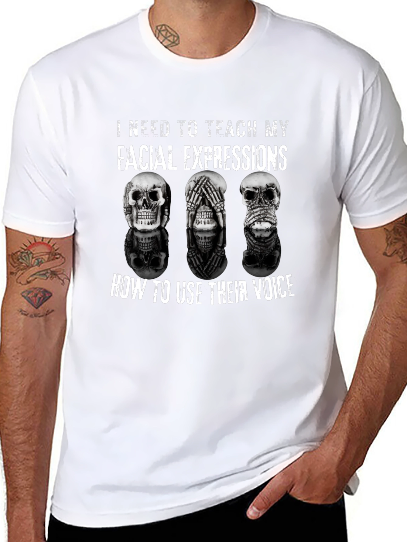 Skull Expression Graphic T-Shirt