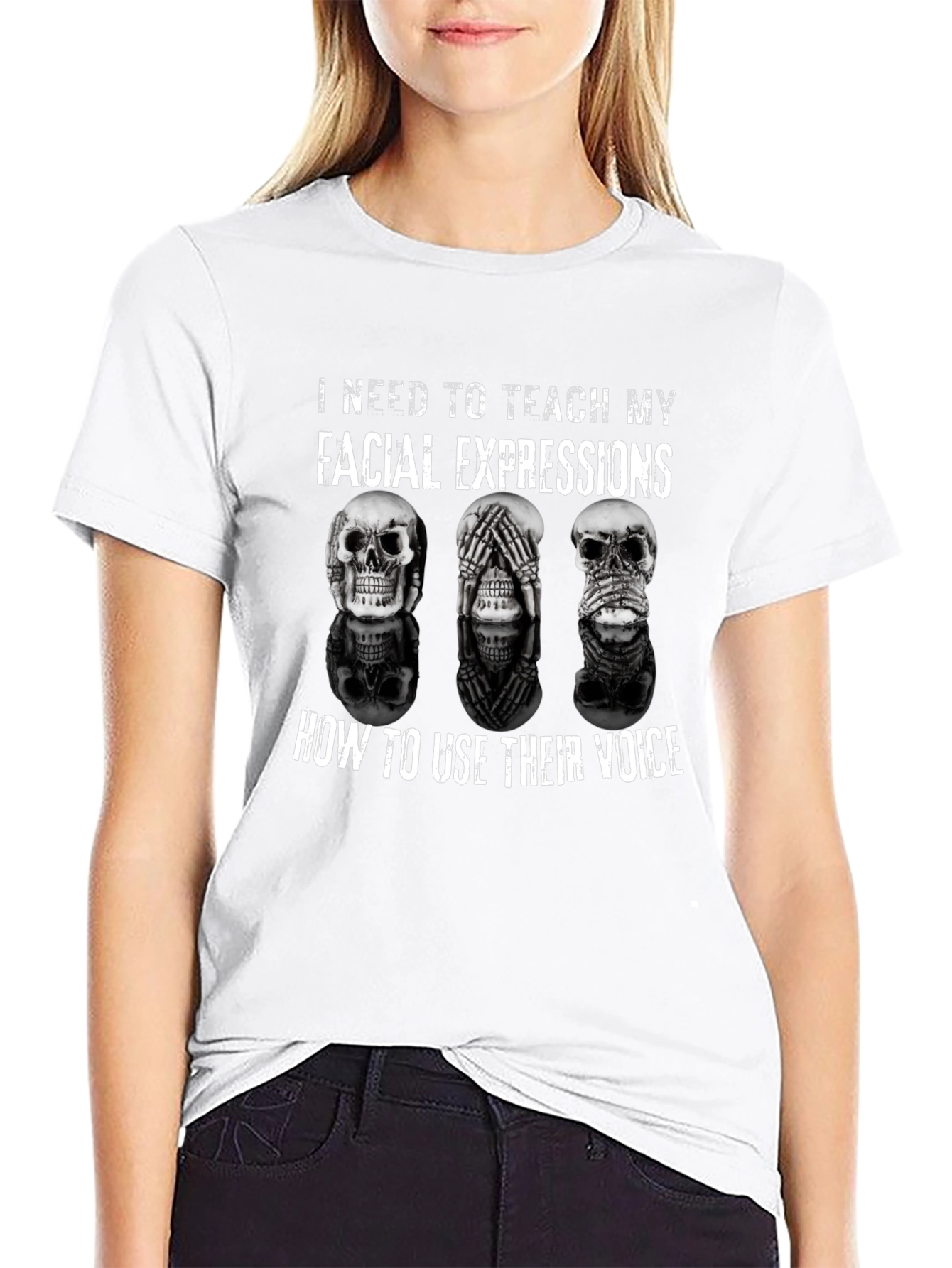 Skull Expression Graphic T-Shirt