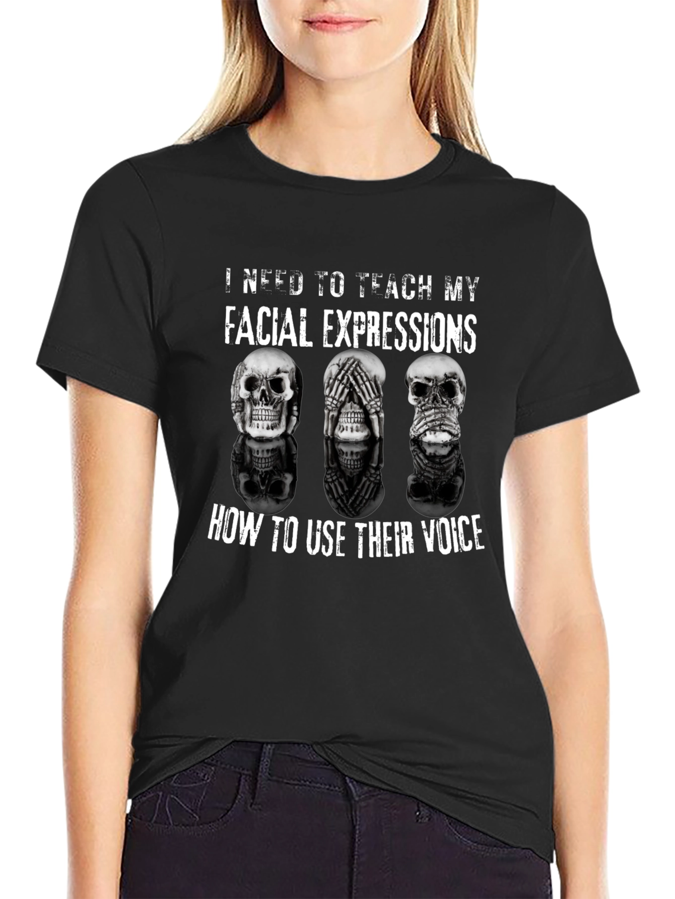 Skull Expression Graphic T-Shirt
