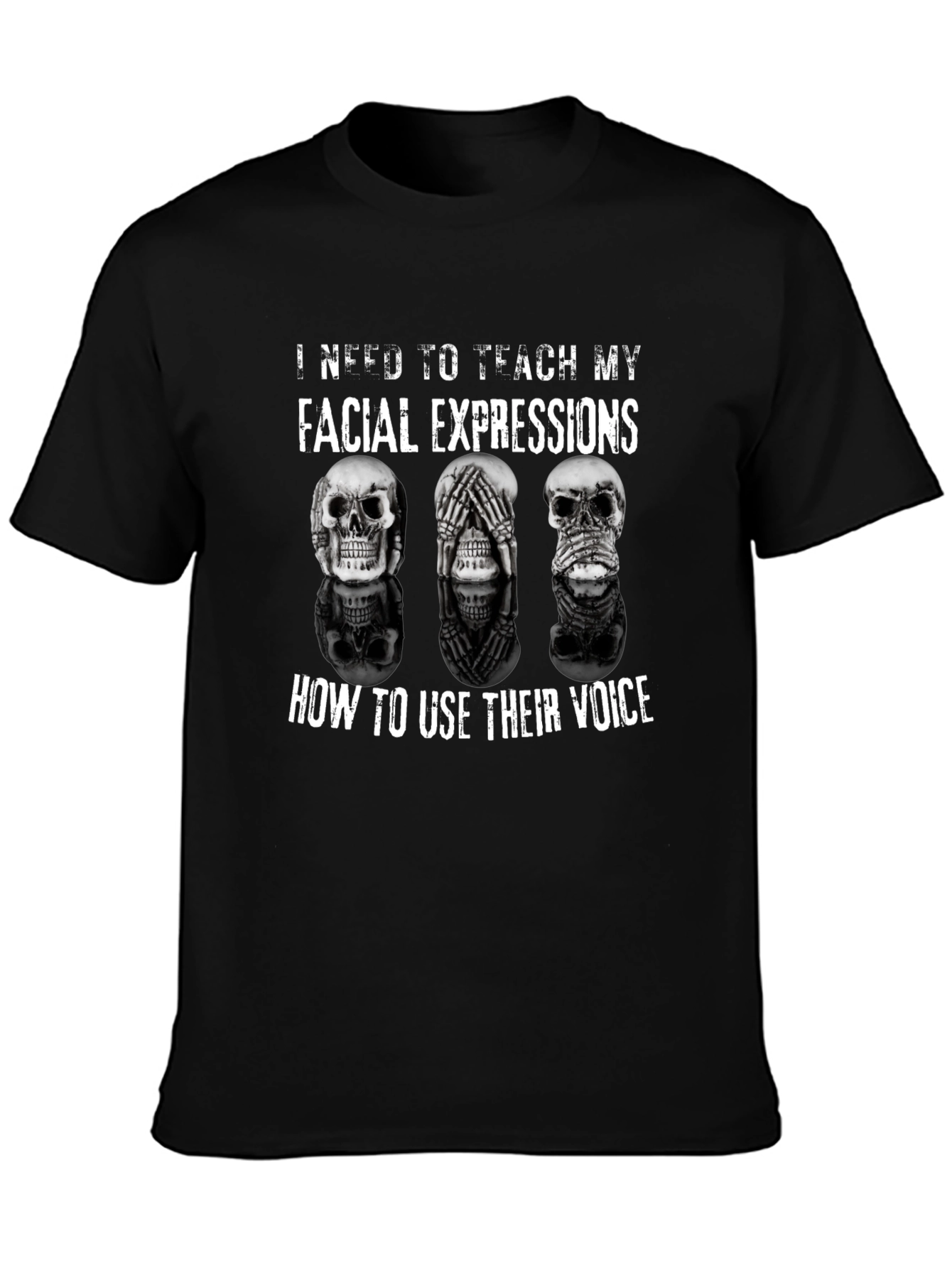 Skull Expression Graphic T-Shirt