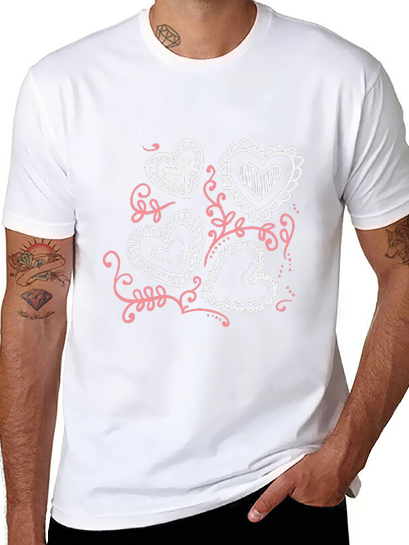 Heart Scribble Graphic Tee - Soft Cotton Blend