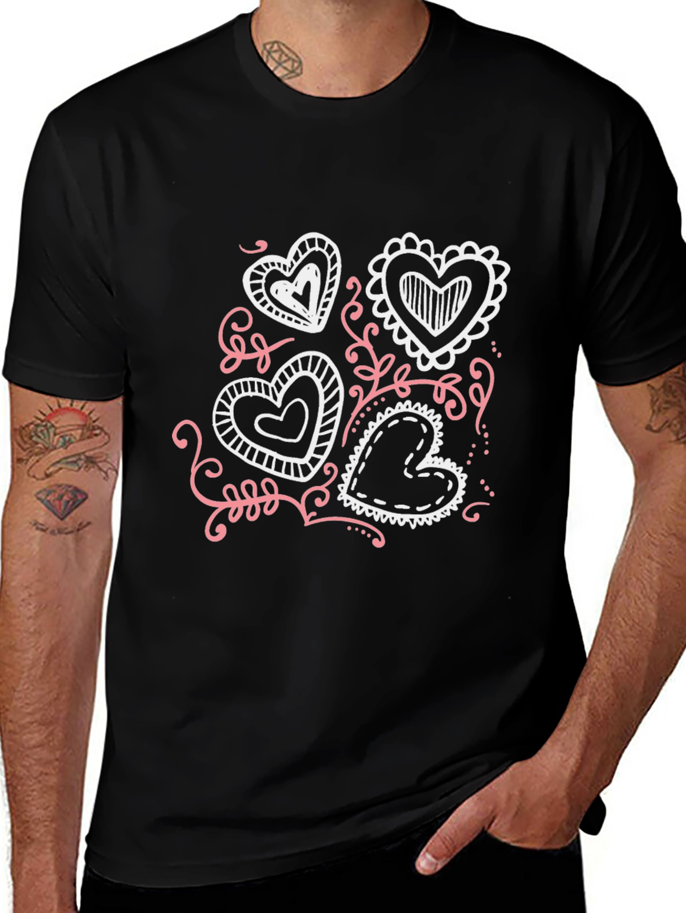 Heart Scribble Graphic Tee - Soft Cotton Blend