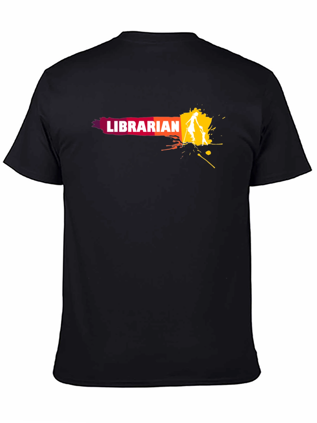 Librarian Graphic T-Shirt - Black Cotton Tee