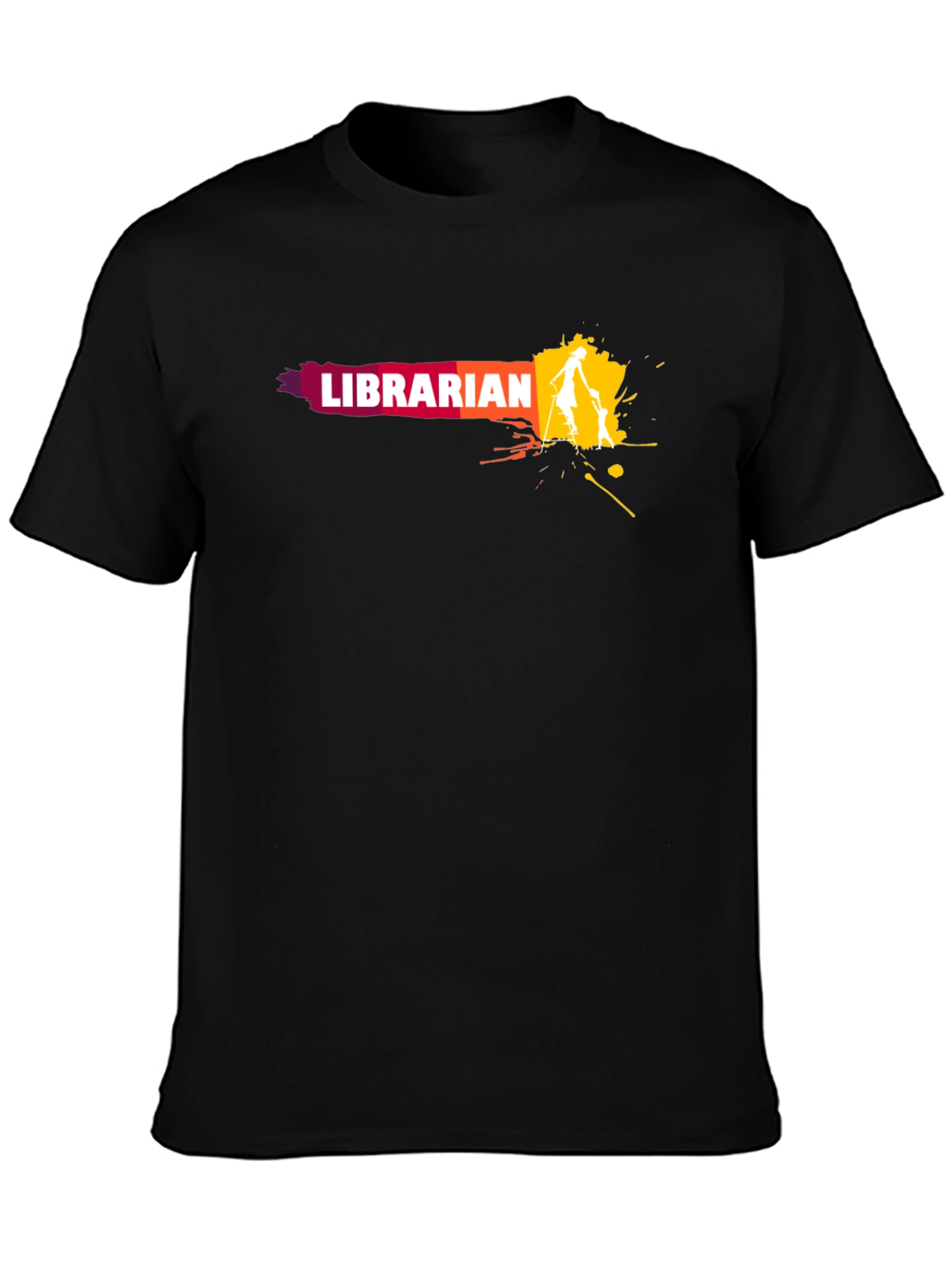 Librarian Graphic T-Shirt - Black Cotton Tee