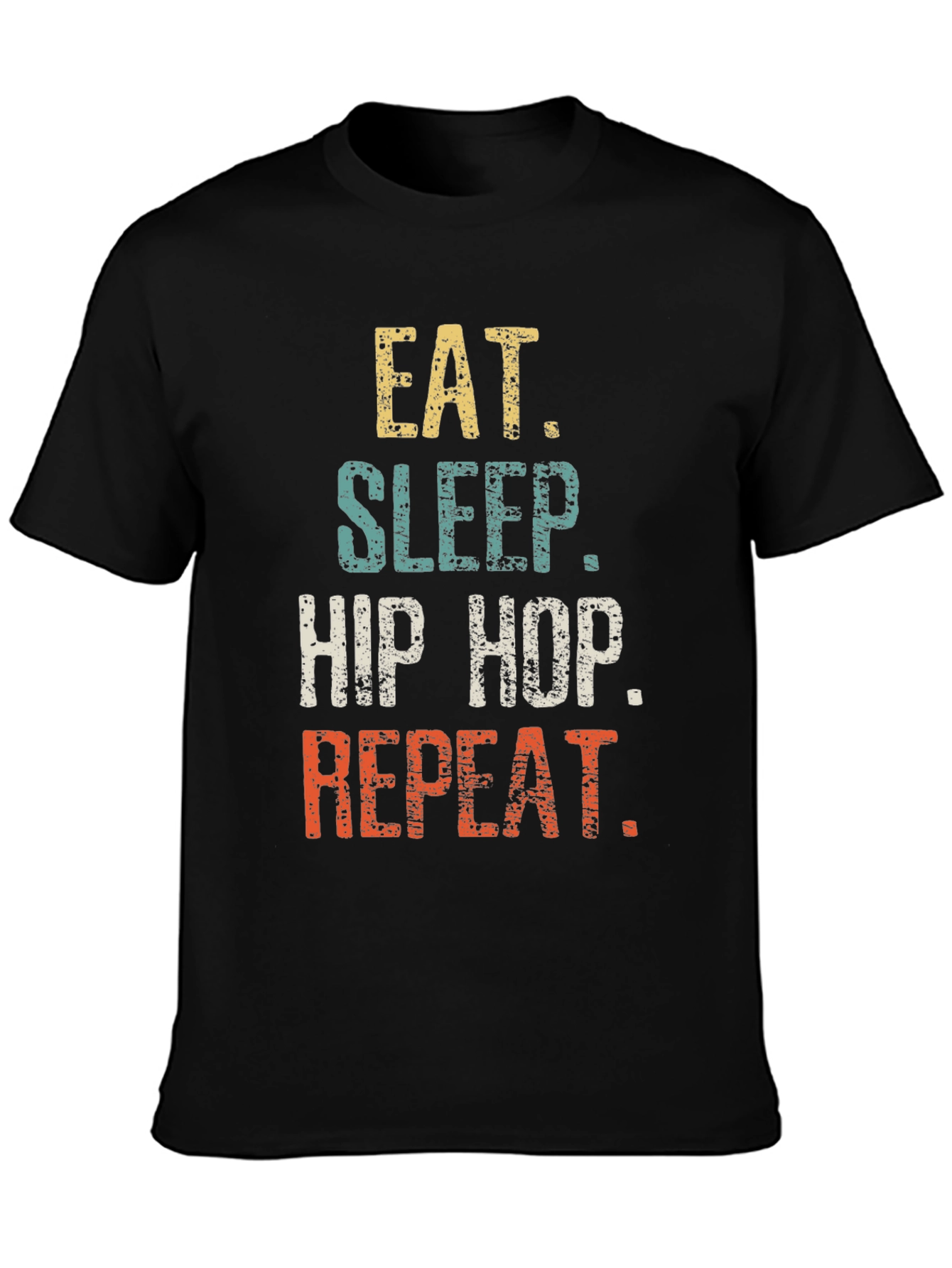 Eat Sleep Hip Hop Repeat Black Graphic Tee