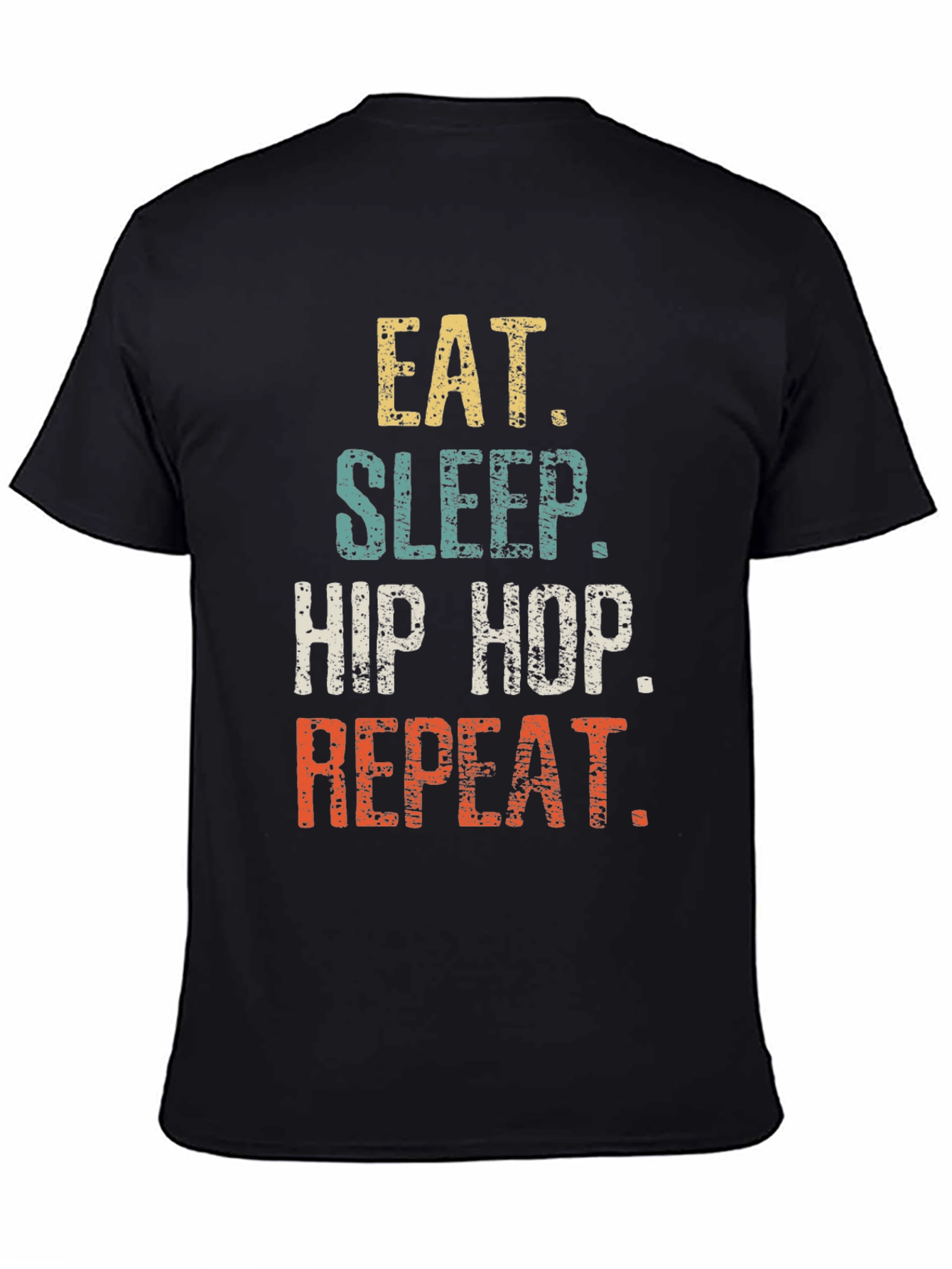 Eat Sleep Hip Hop Repeat Black Graphic Tee