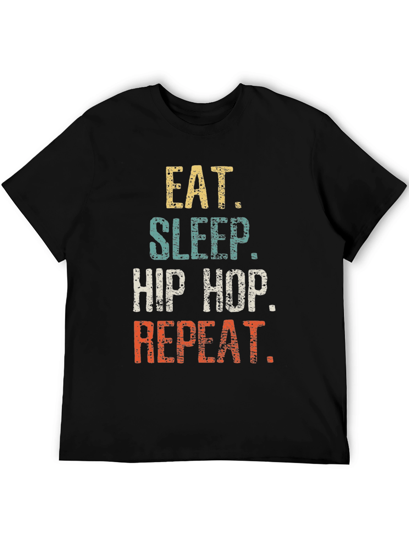 Eat Sleep Hip Hop Repeat Black Graphic Tee