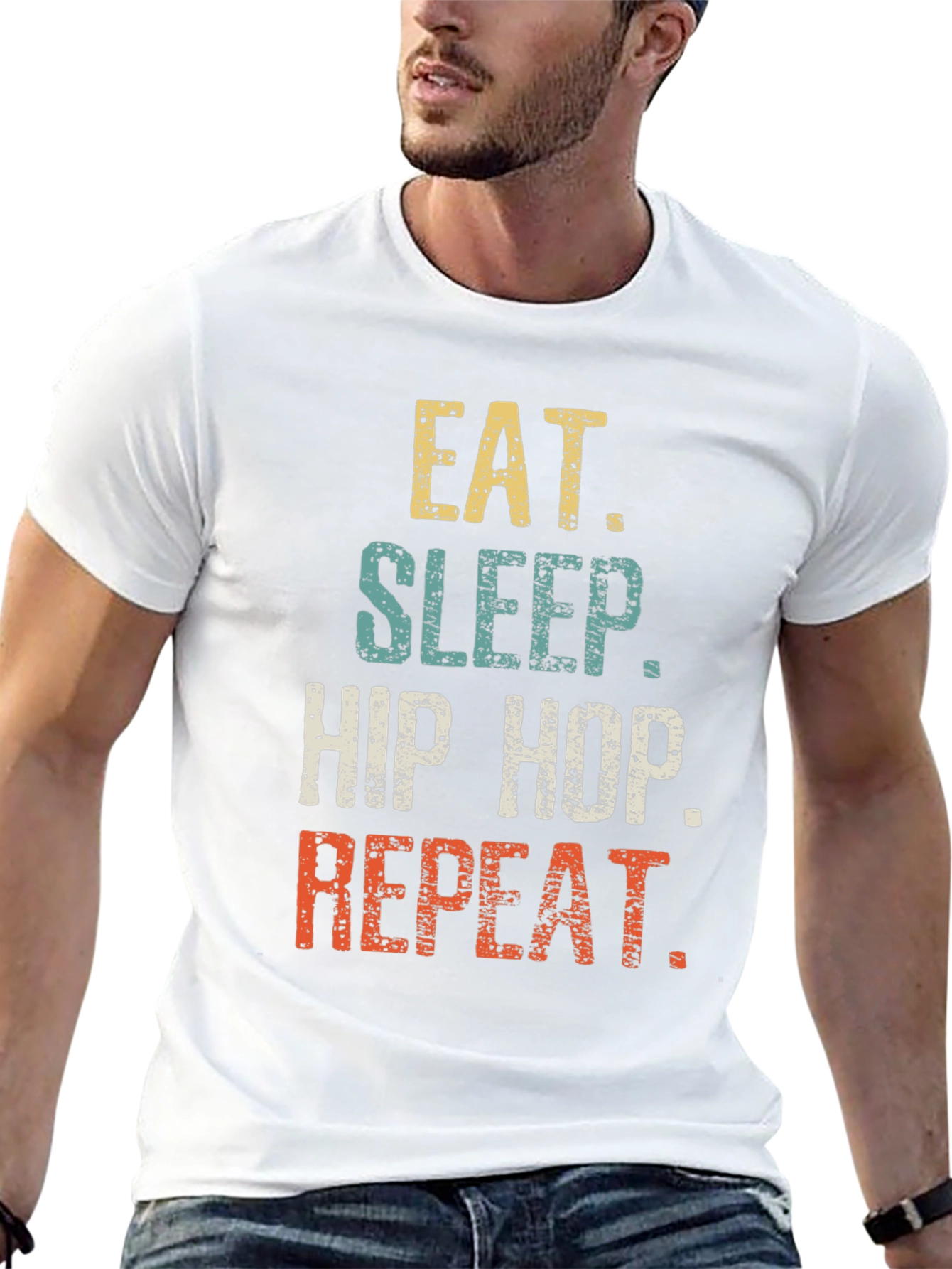 Eat Sleep Hip Hop Repeat Black Graphic Tee