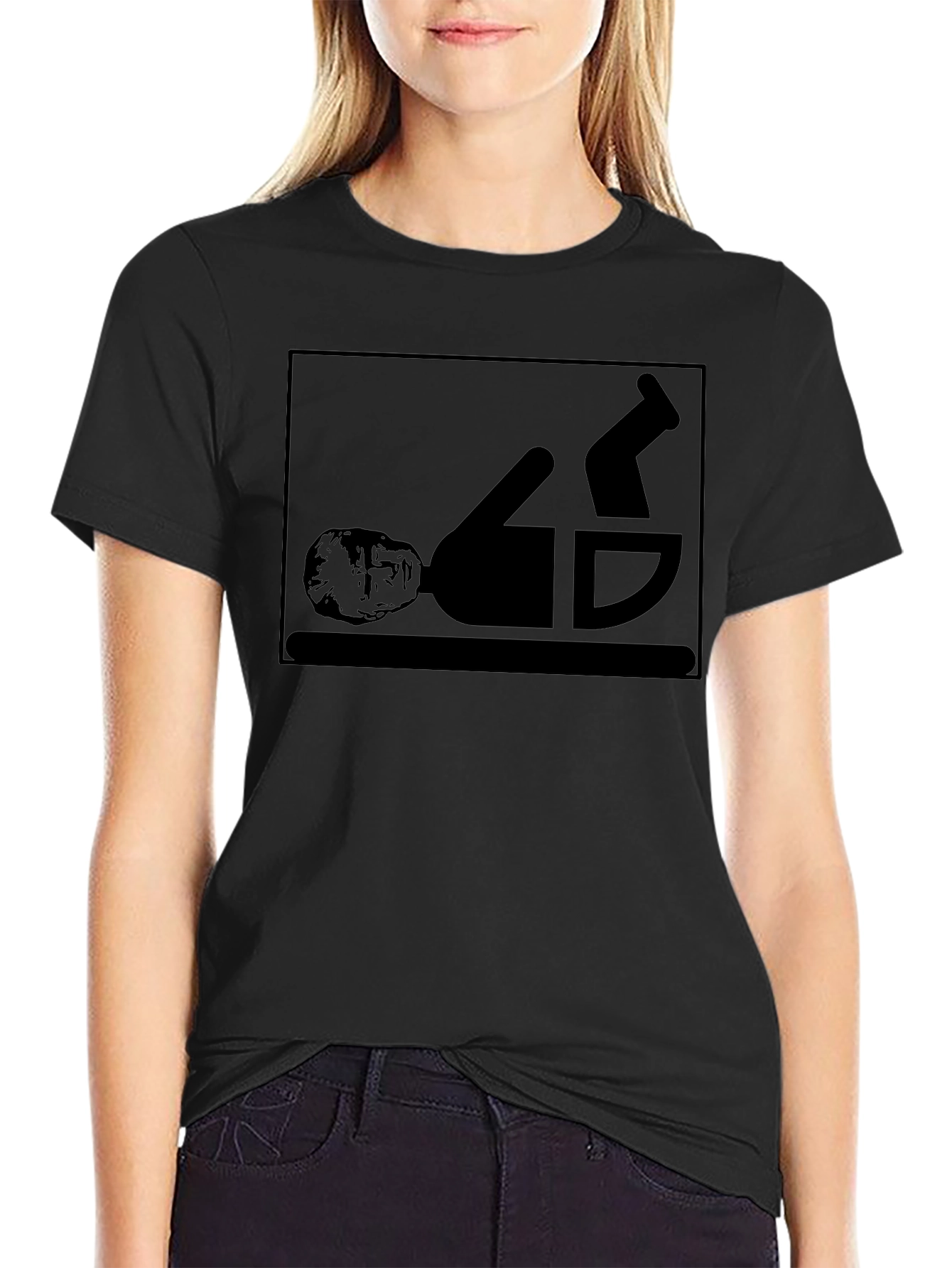 Funny Upside Down Man in Cup Graphic T-Shirt