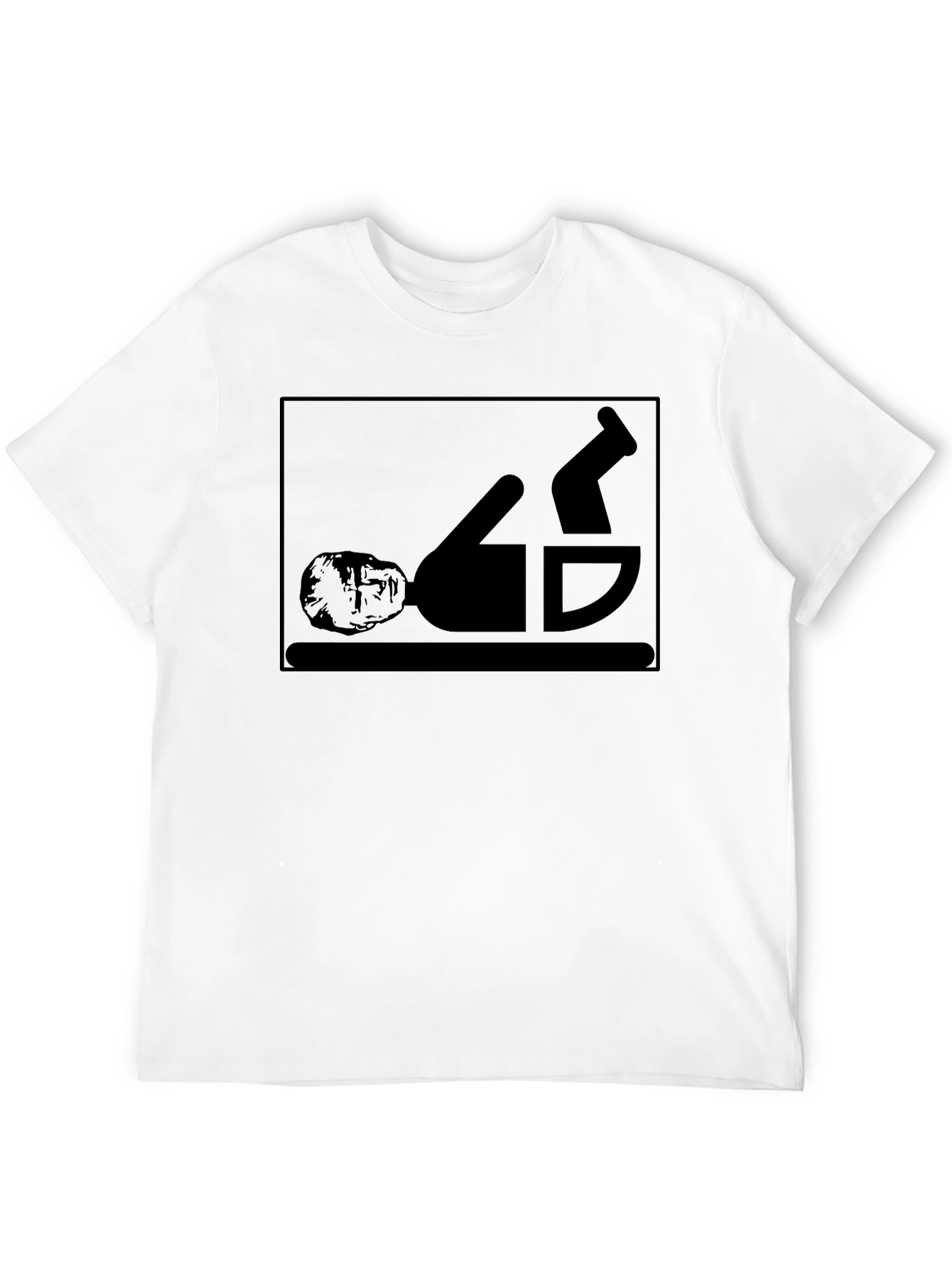 Funny Upside Down Man in Cup Graphic T-Shirt