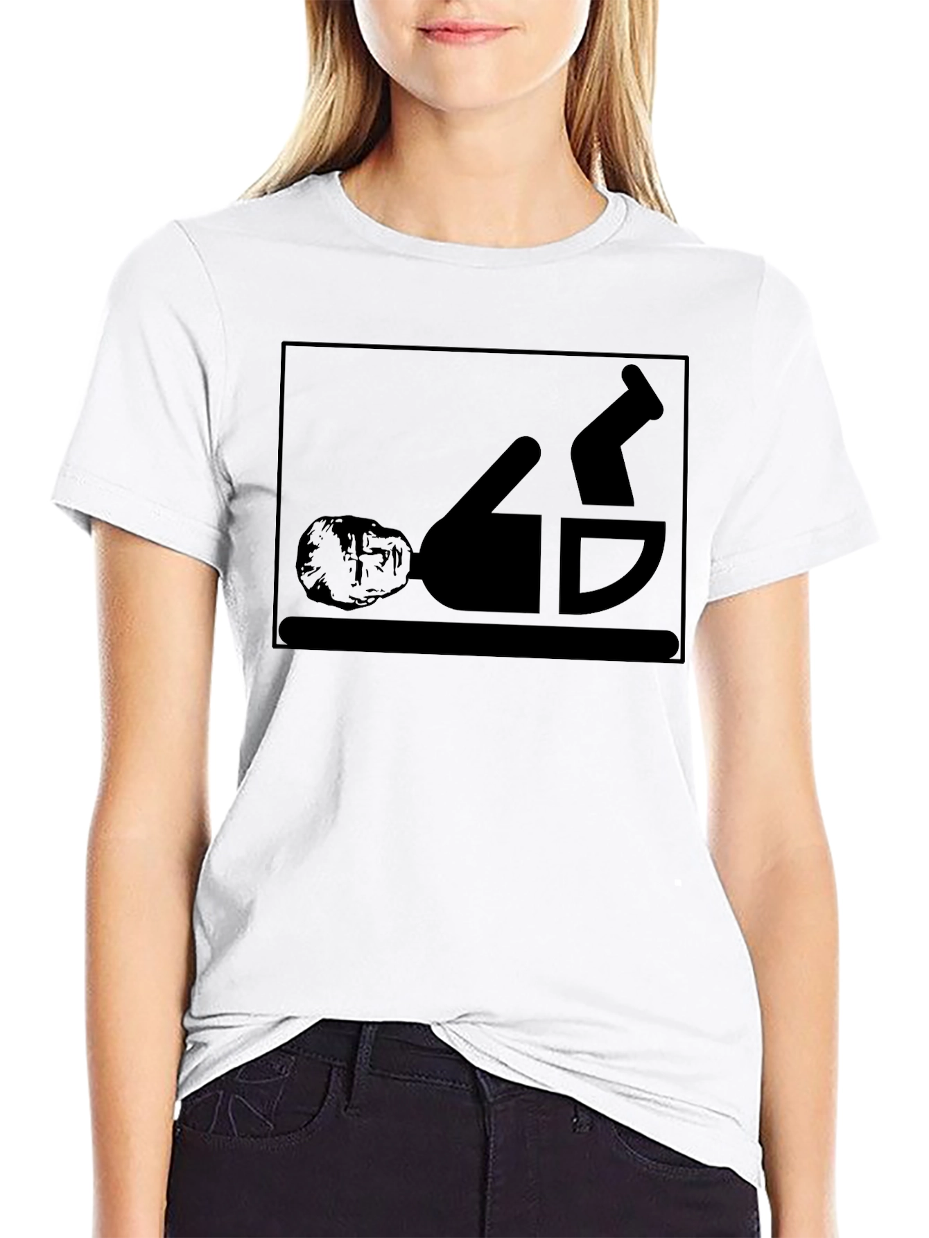 Funny Upside Down Man in Cup Graphic T-Shirt