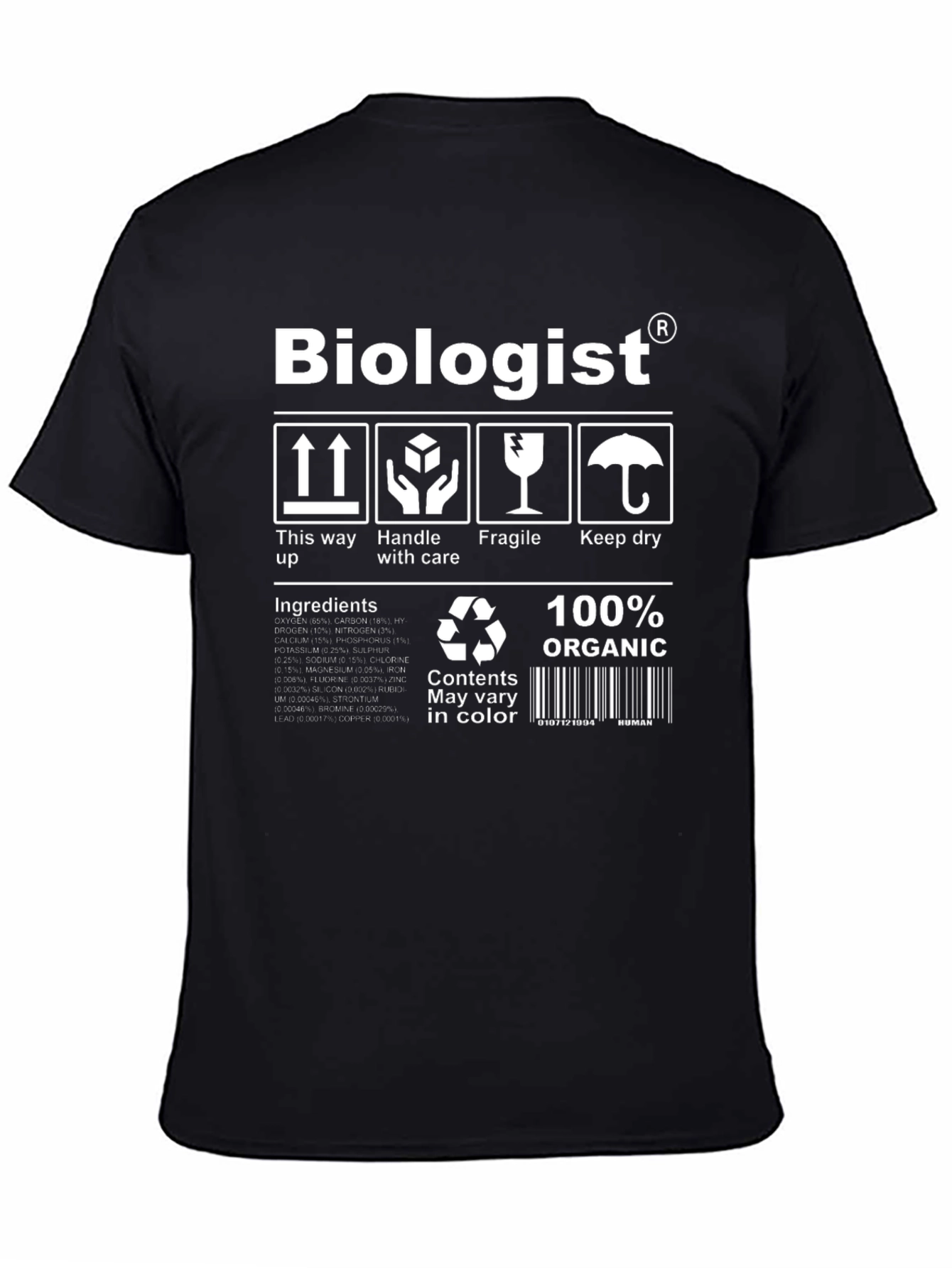 Biologist Organic Black T-Shirt