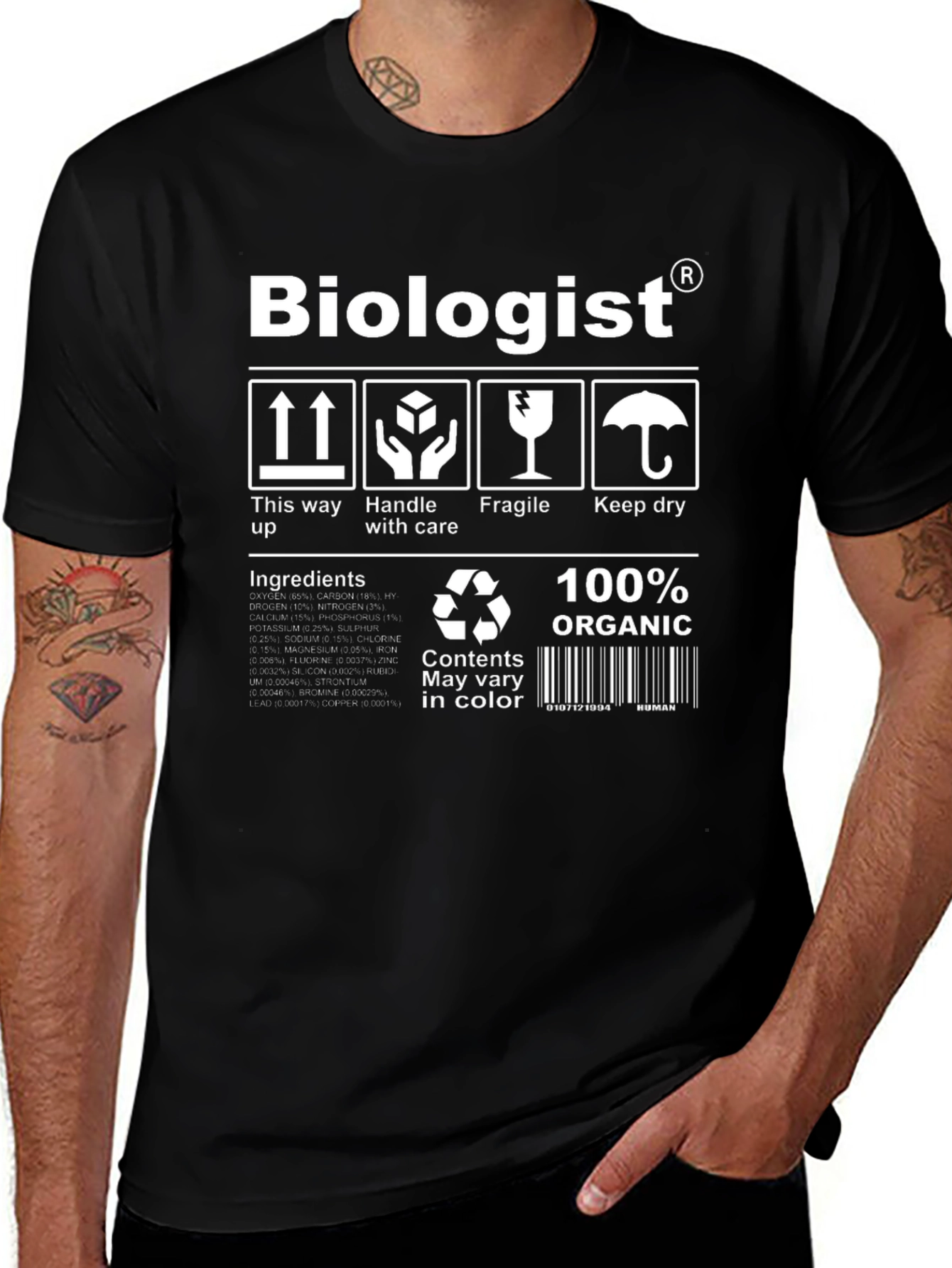 Biologist Organic Black T-Shirt