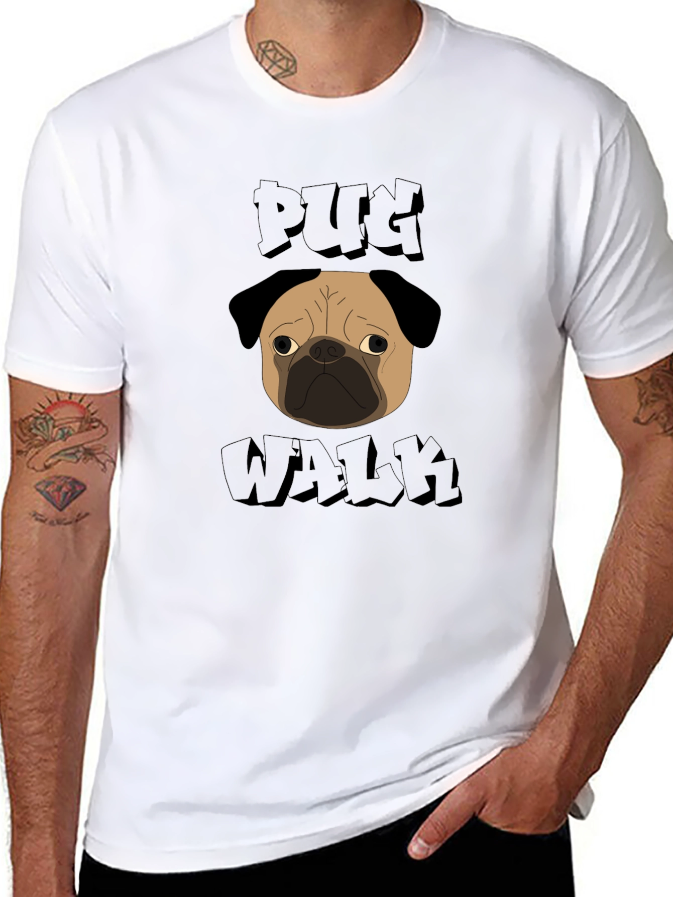 Pug Walk Graphic Tee - Unique Style