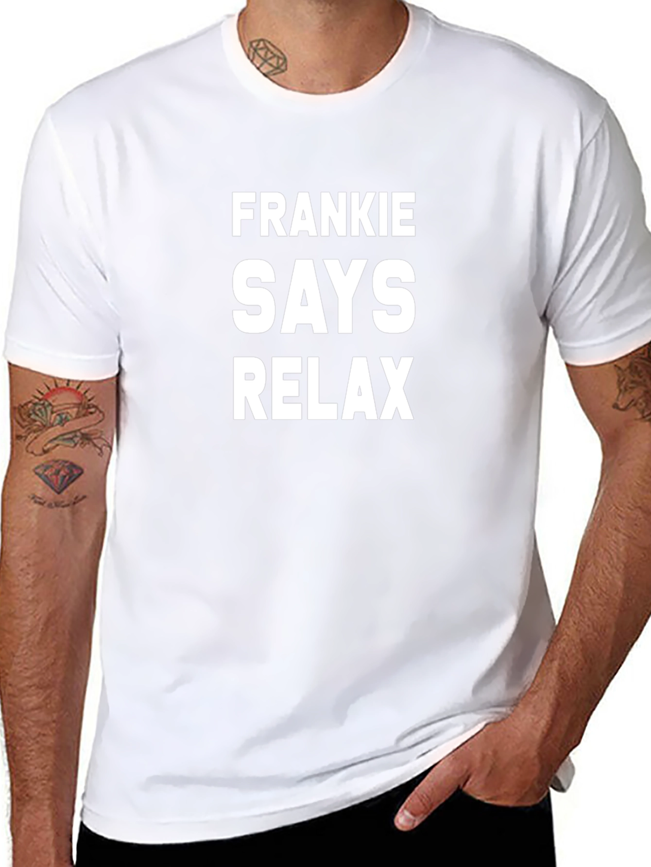 Frankie Says Relax Graphic Tee - Black Cotton T-Shirt