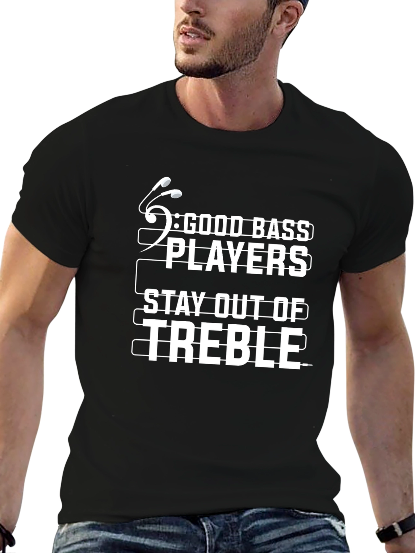 Good Bass Players Black Graphic Tee