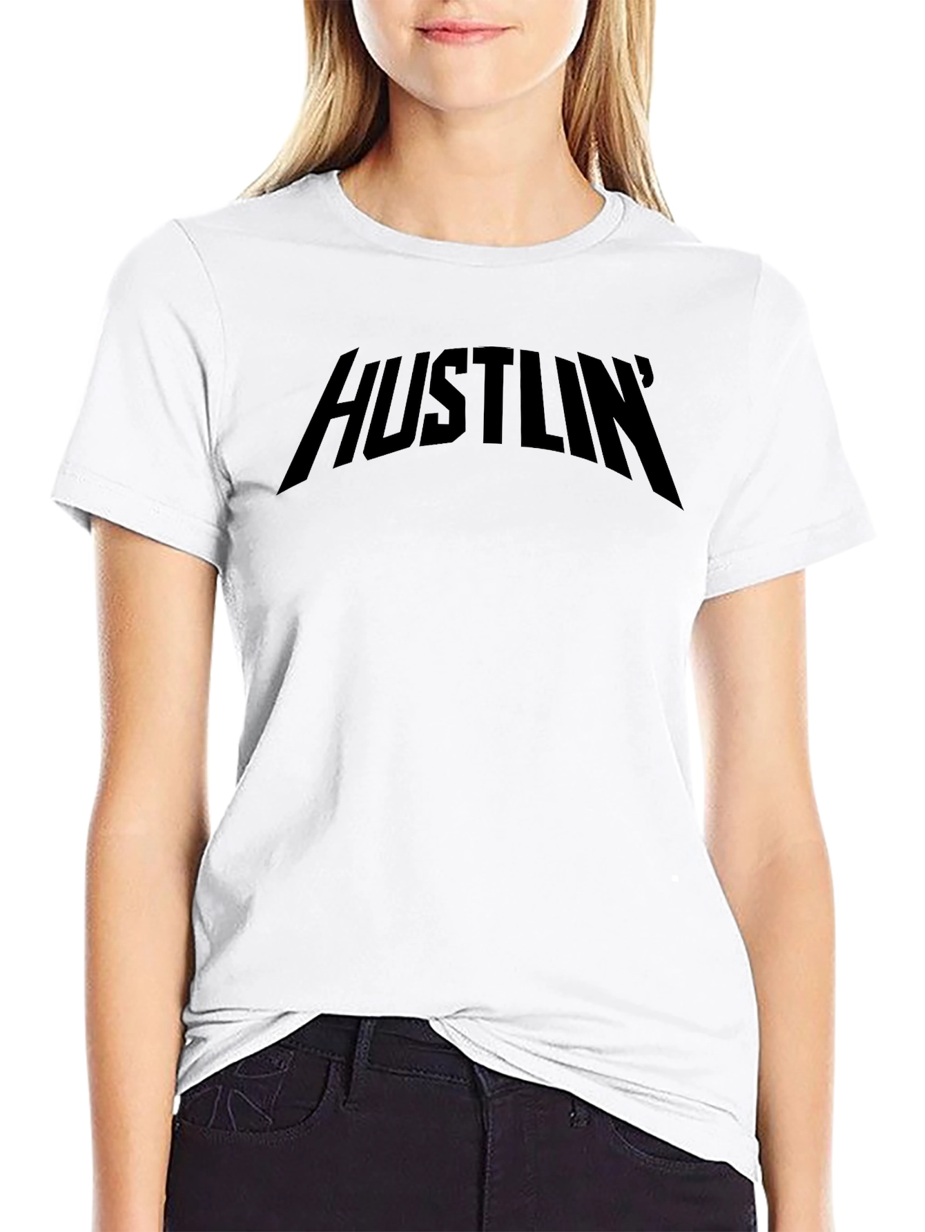 Hustlin Black Graphic Tee - Mens Short Sleeve