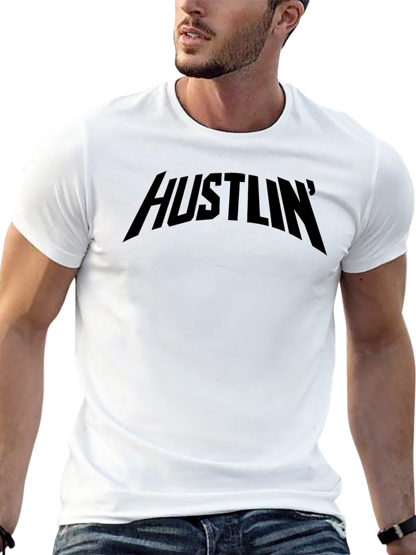 Hustlin Black Graphic Tee - Mens Short Sleeve
