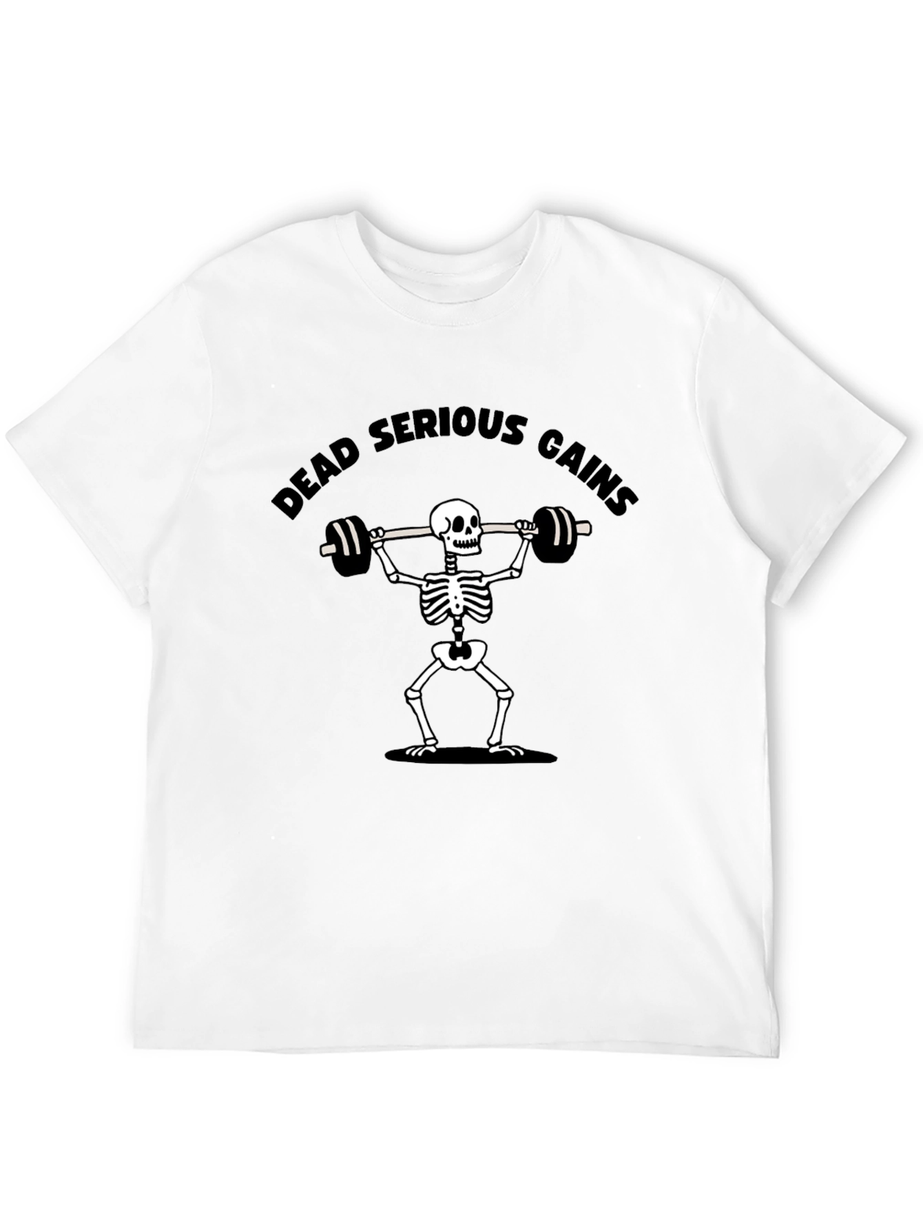 Dead Serious Gains Skeleton Lifting T-Shirt