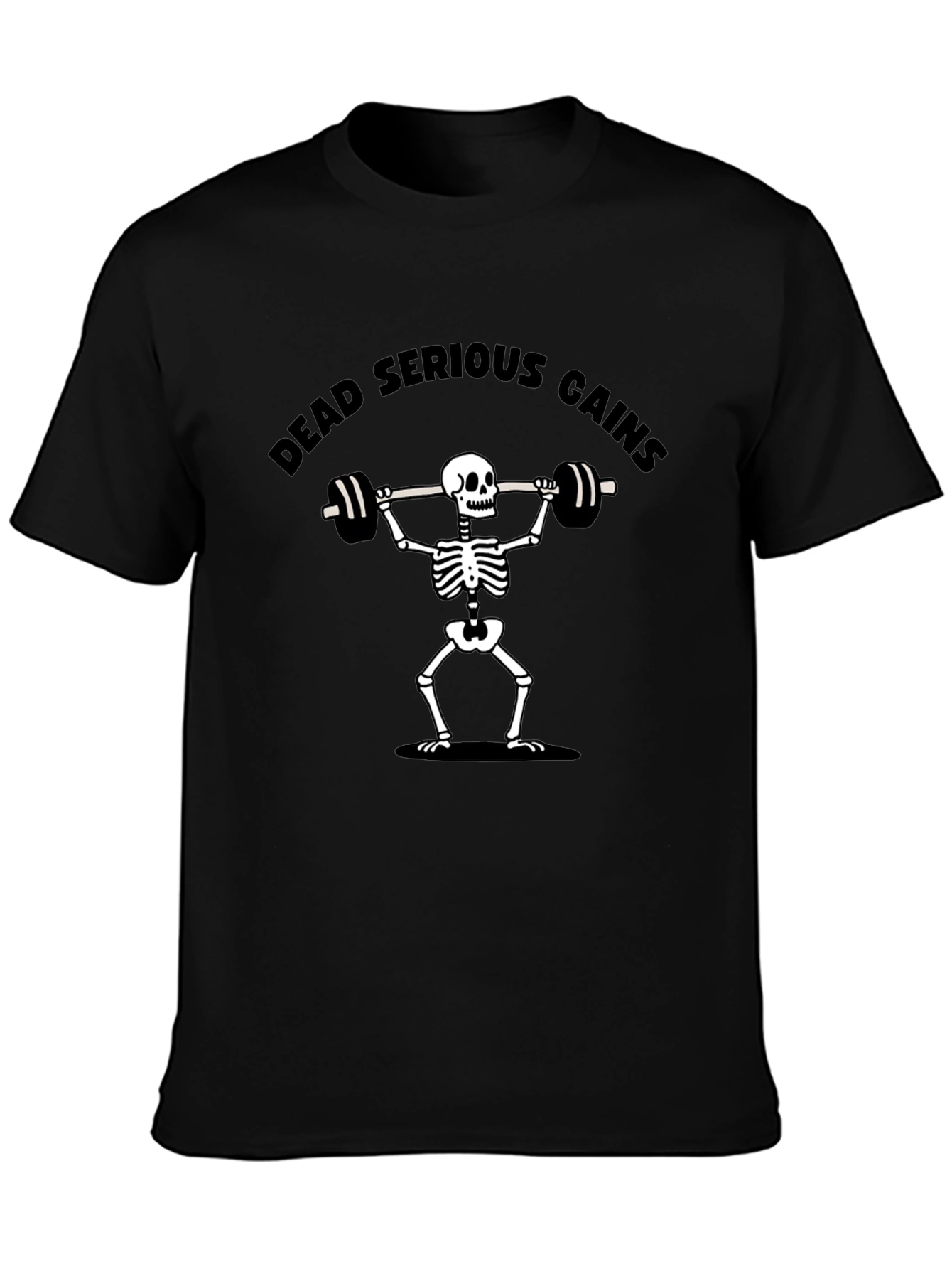 Dead Serious Gains Skeleton Lifting T-Shirt