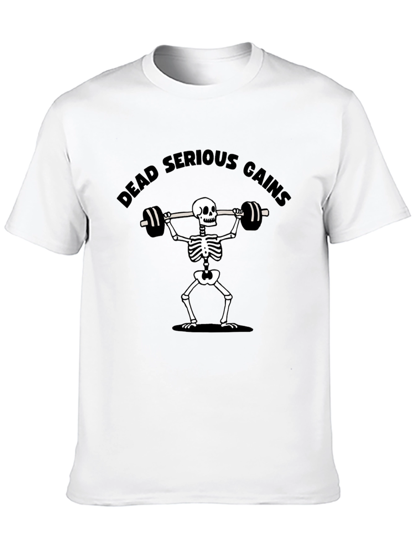 Dead Serious Gains Skeleton Lifting T-Shirt