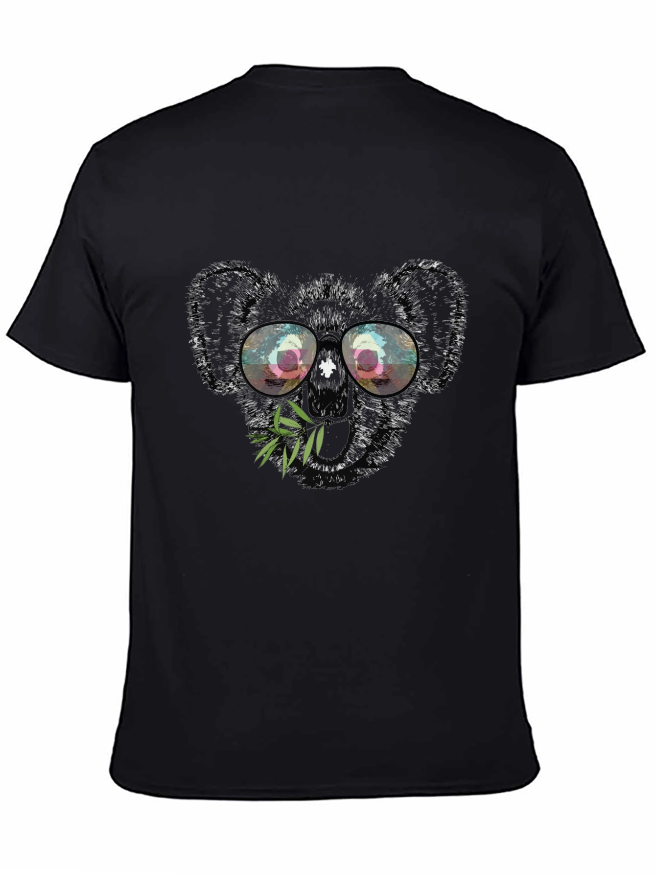 Cool Koala Graphic Tee - Black Cotton T-Shirt