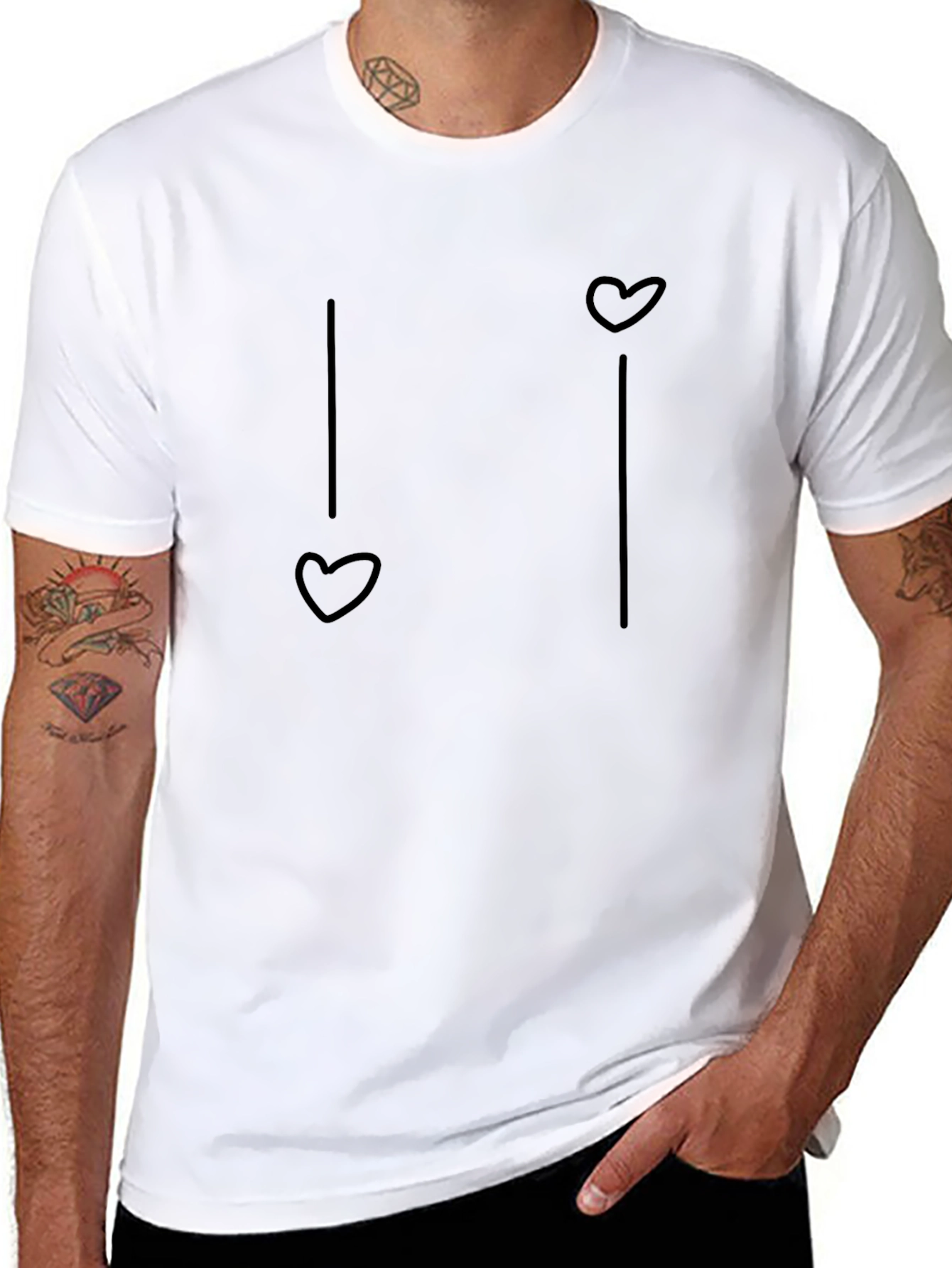 Black Heart String Graphic Tee