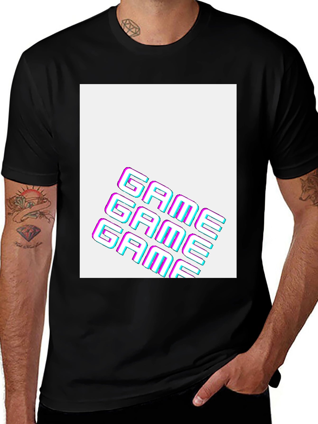 Retro Game Graphic T-Shirt - Black