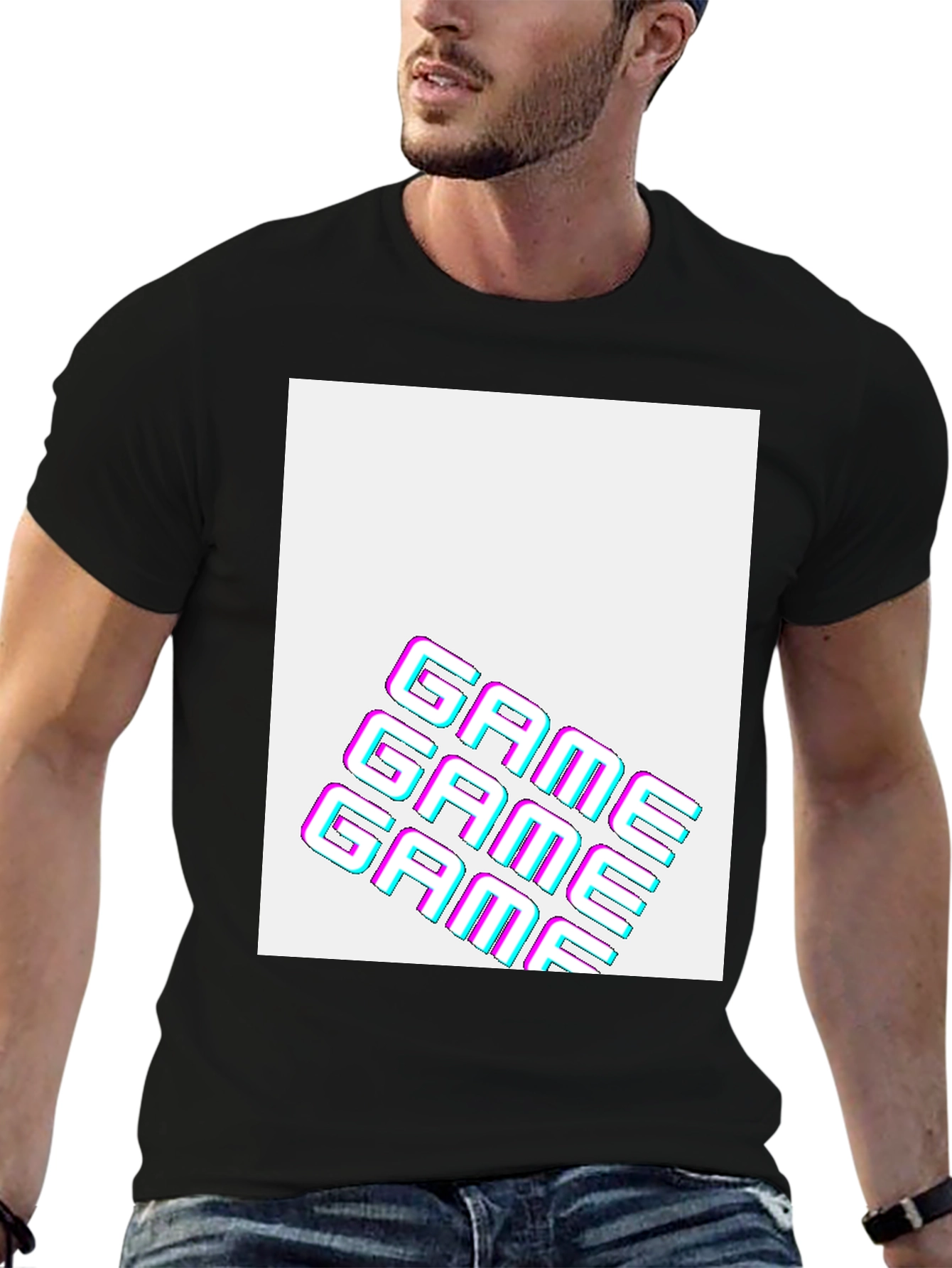 Retro Game Graphic T-Shirt - Black