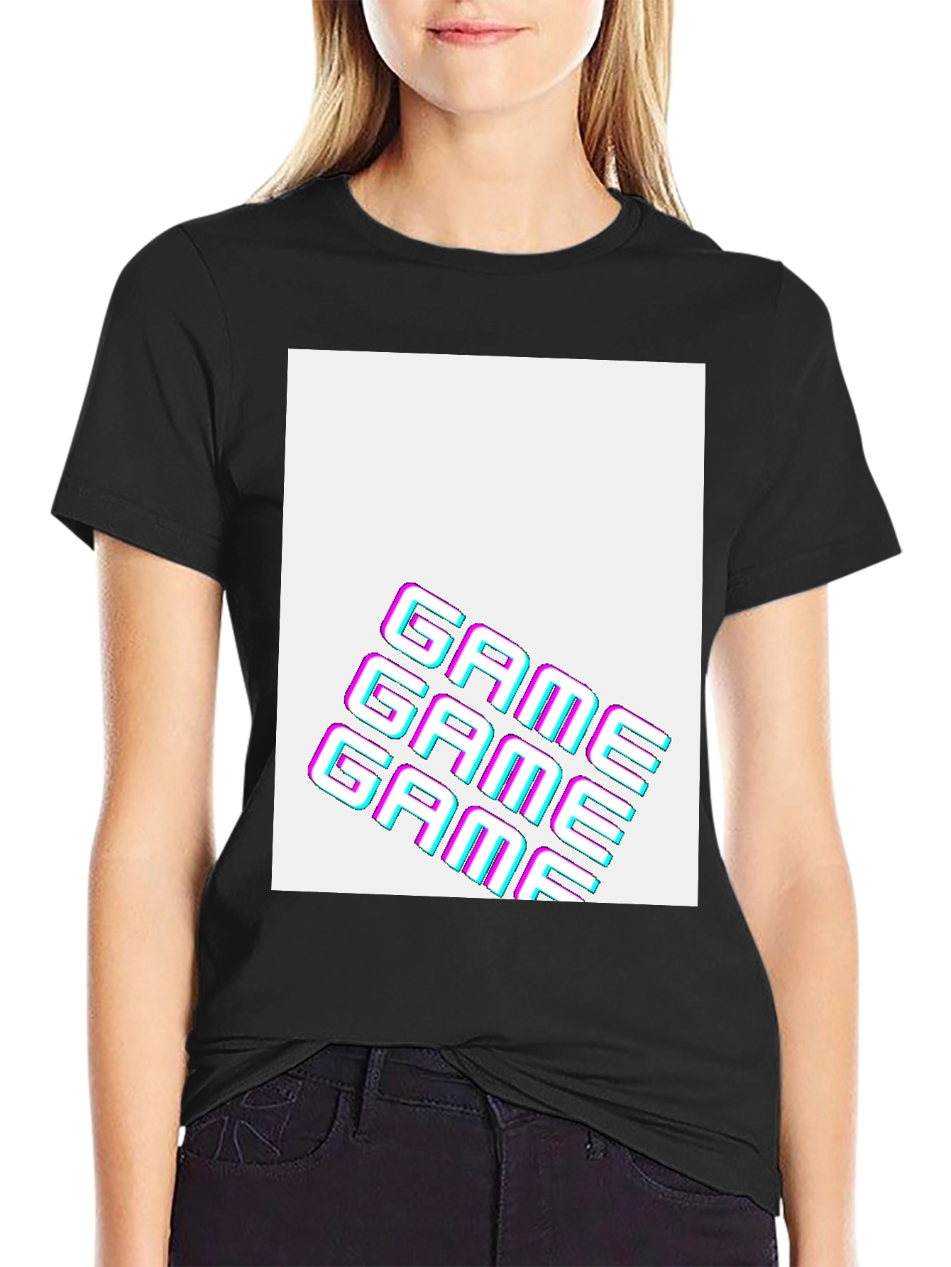 Retro Game Graphic T-Shirt - Black