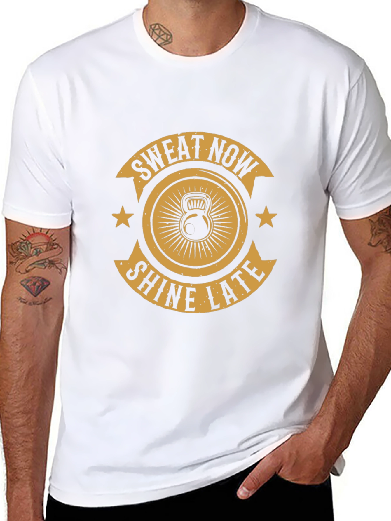 Sweat Now Shine Later Black Graphic Tee