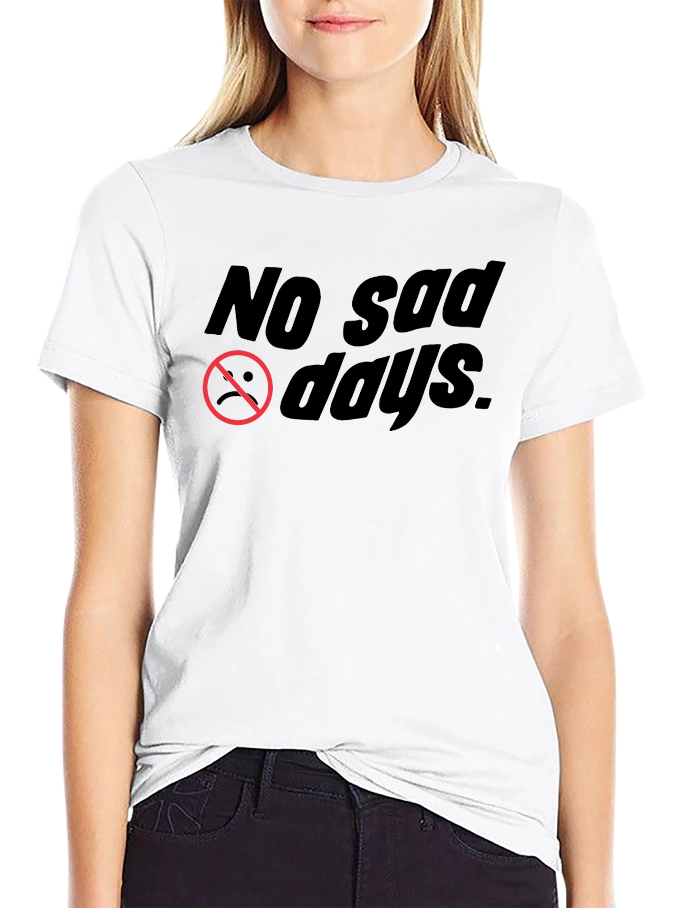 No Sad Days Black Graphic Tee
