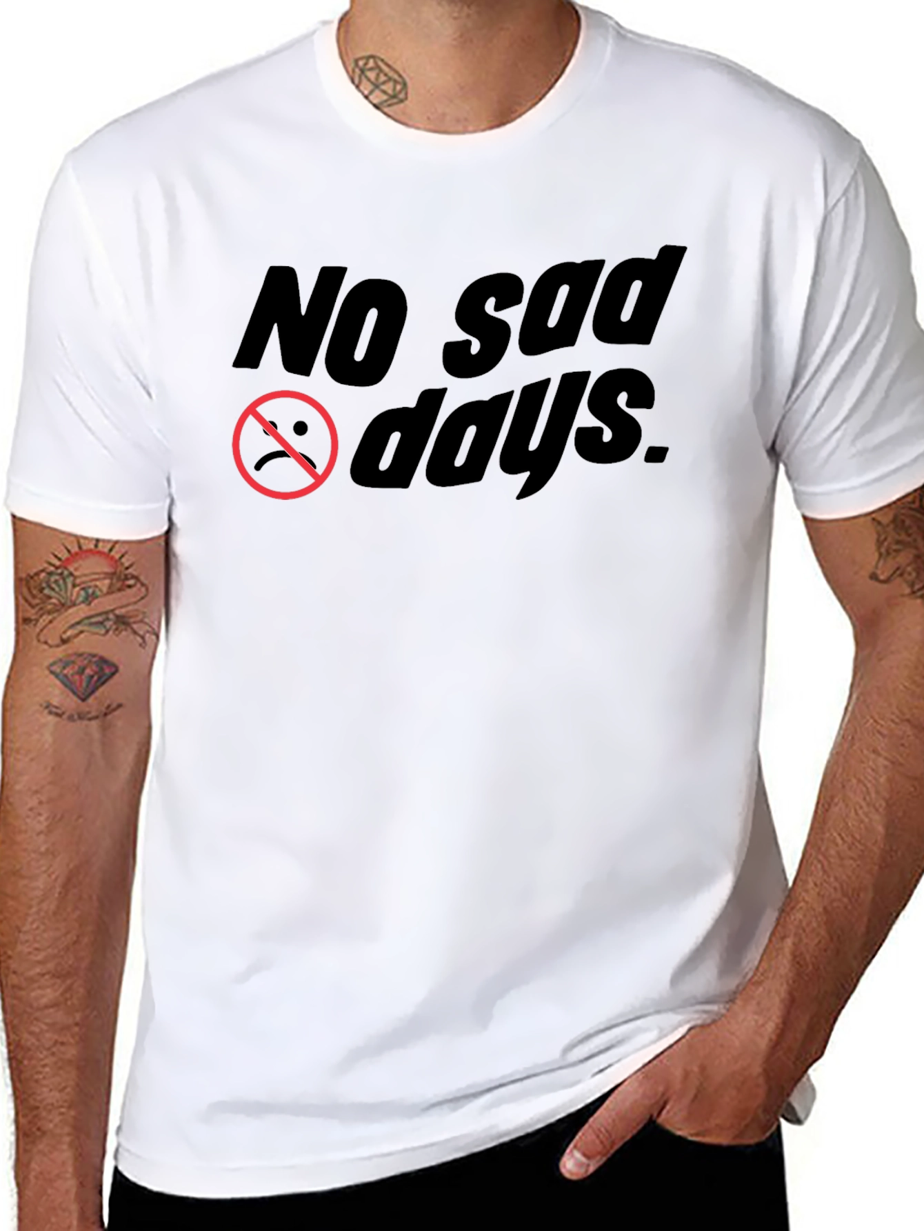 No Sad Days Black Graphic Tee