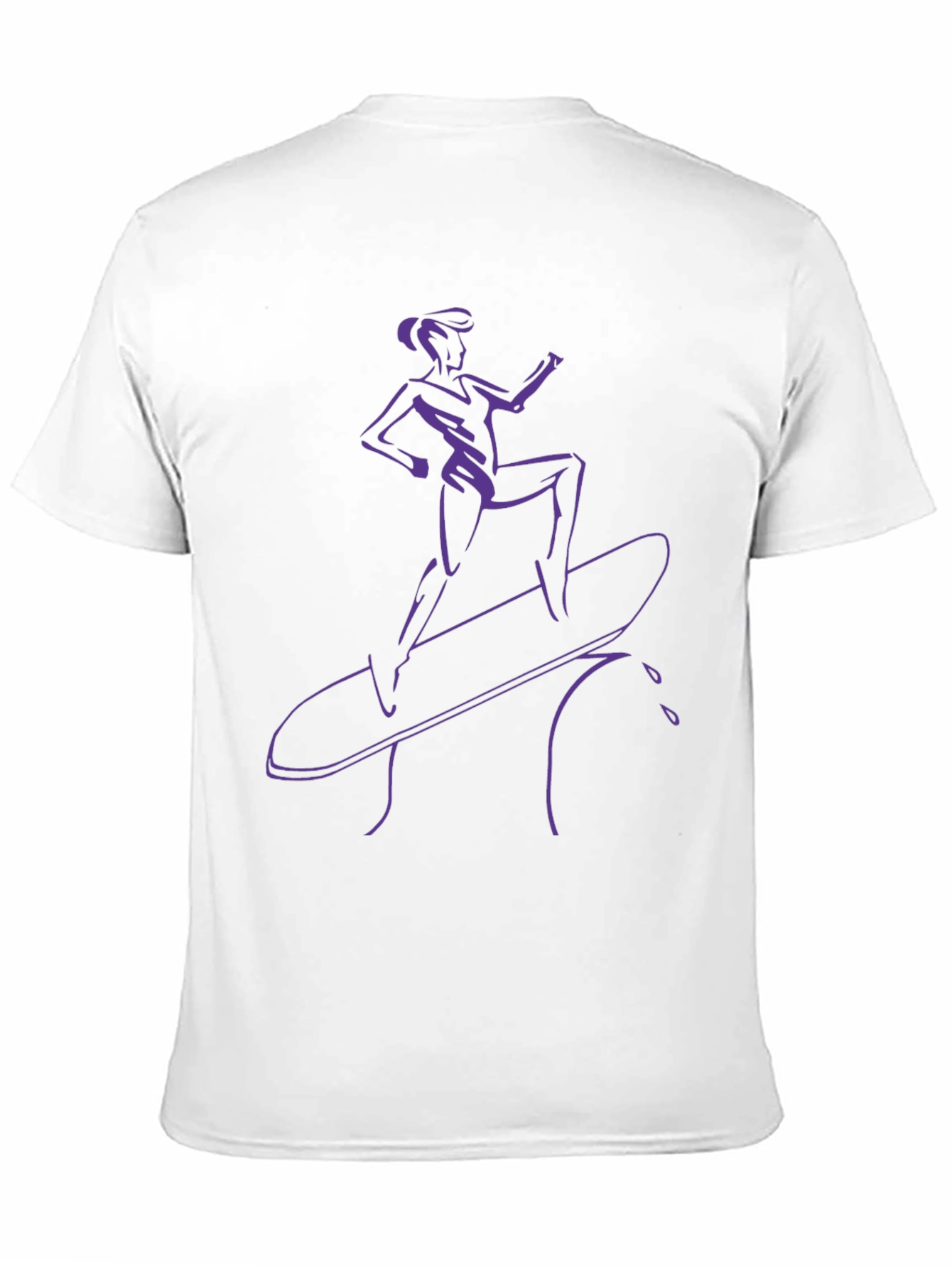 Surfer Girl Tee - Black T-Shirt with Purple Graphic