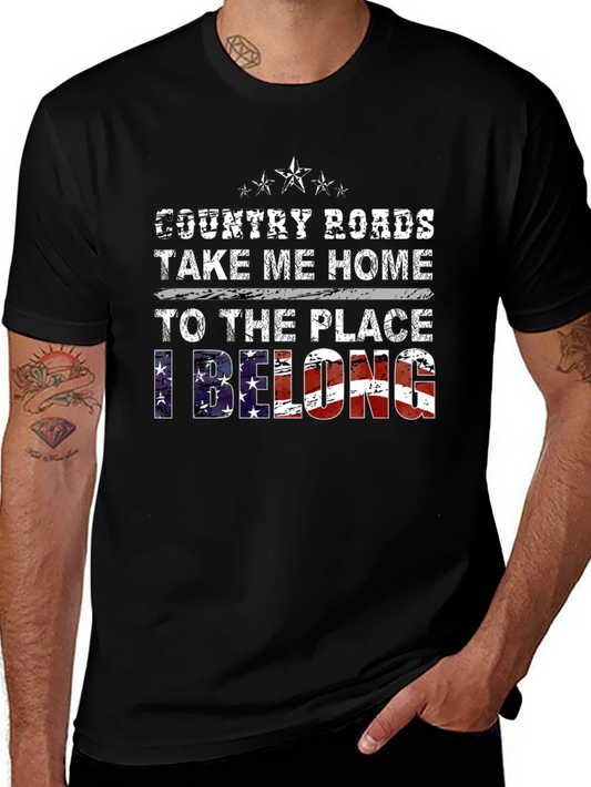 Country Roads Take Me Home Patriotic Graphic Tee
