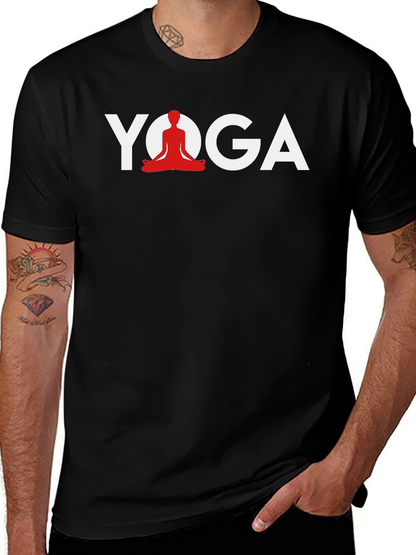 Yoga Graphic Tee - Meditating Silhouette Design
