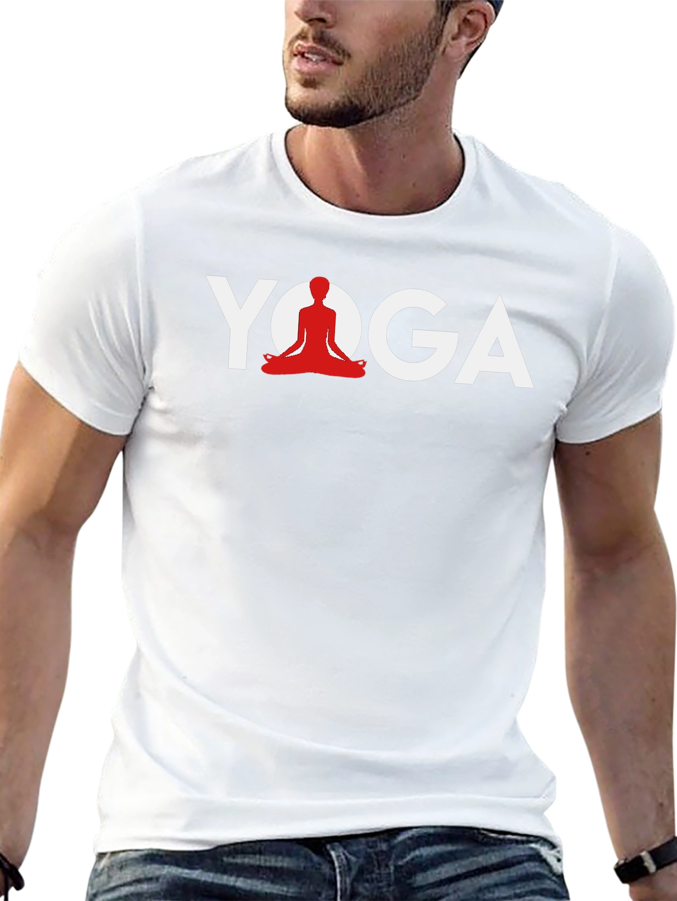 Yoga Graphic Tee - Meditating Silhouette Design