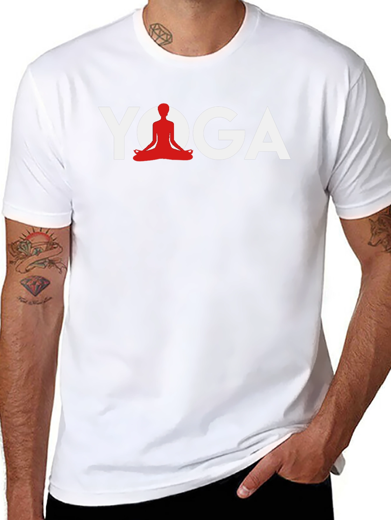 Yoga Graphic Tee - Meditating Silhouette Design