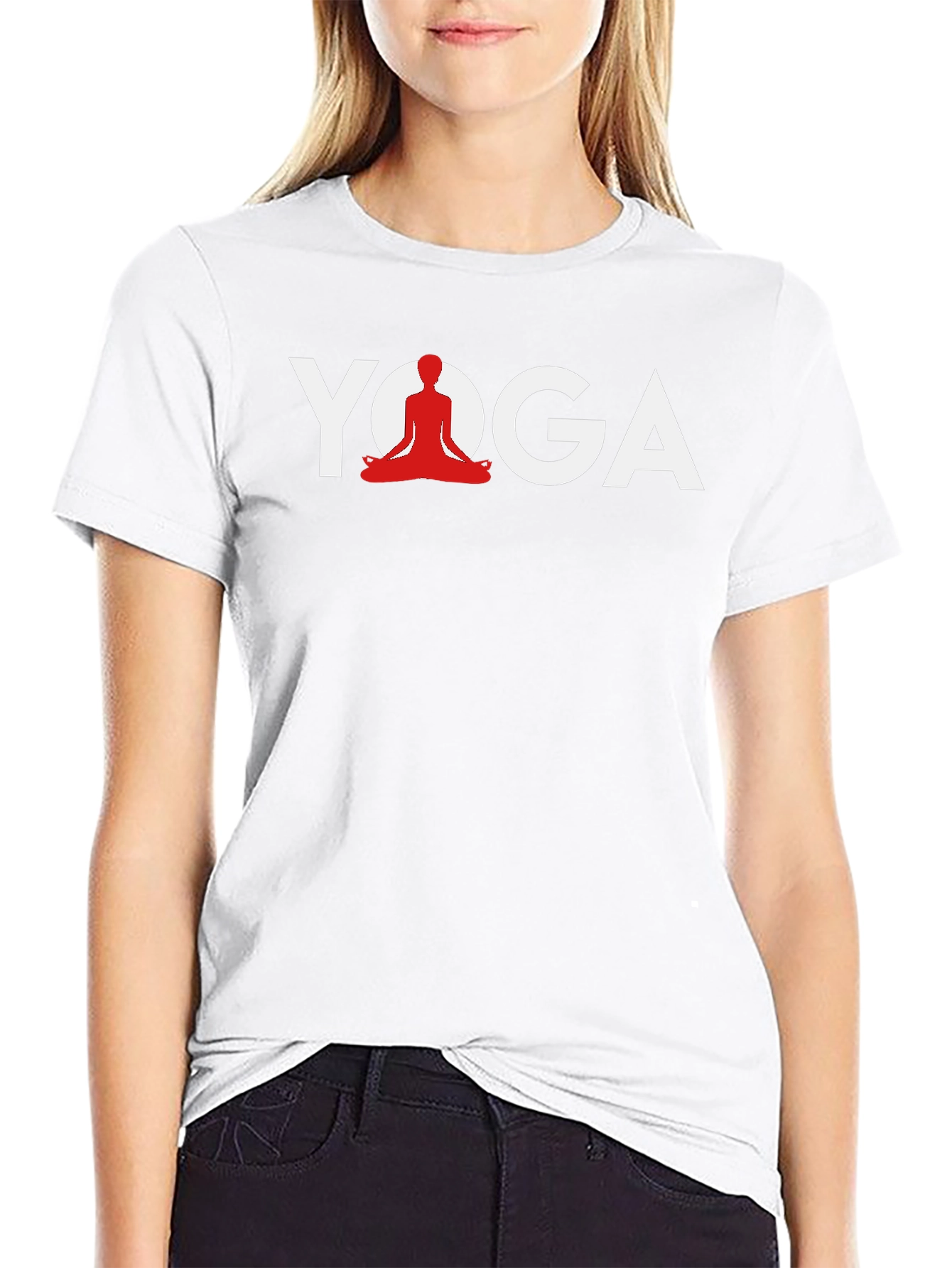 Yoga Graphic Tee - Meditating Silhouette Design